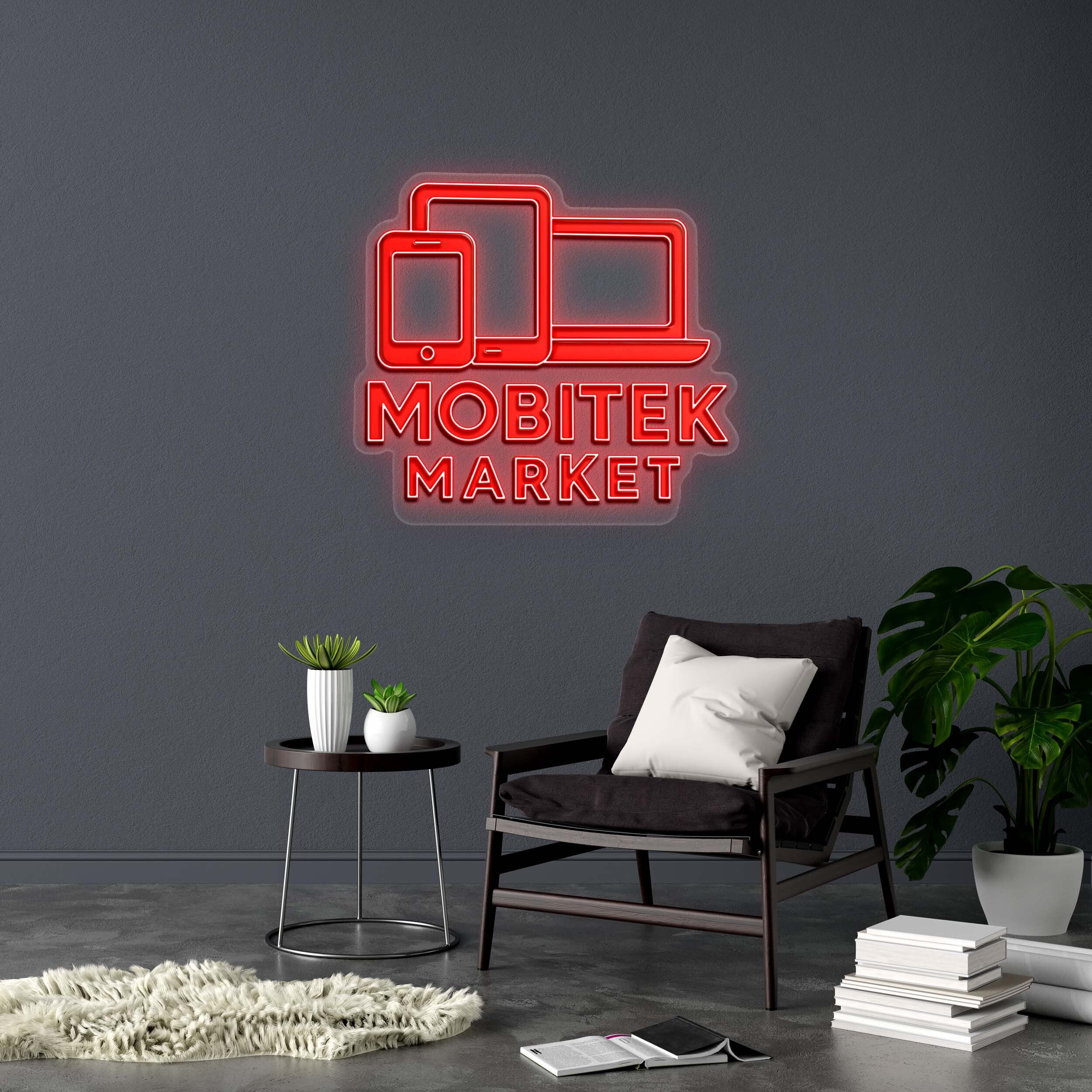 MOBITEK MARKET - Premium Neon Artwork