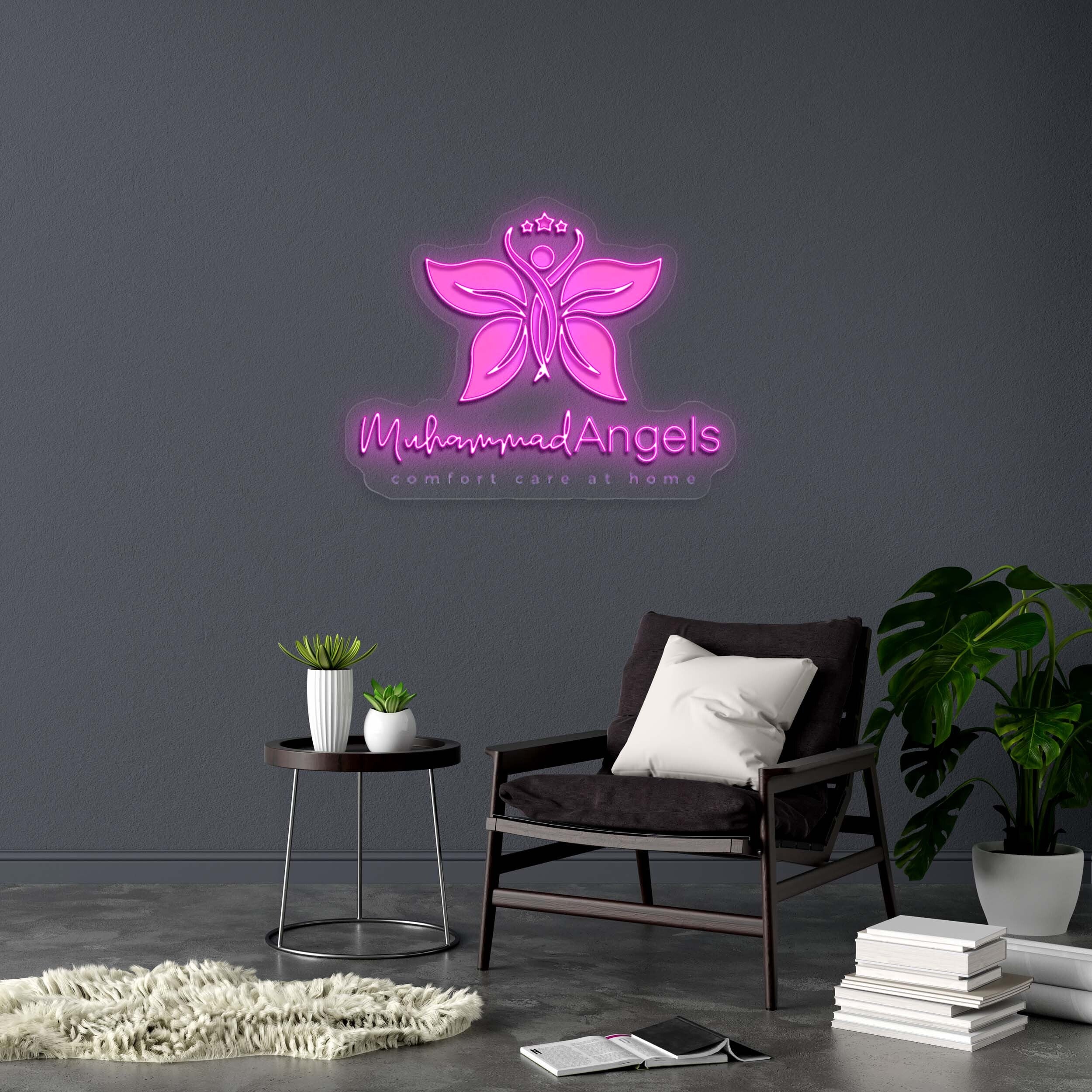 Muhammad Angels - Premium Neon Artwork