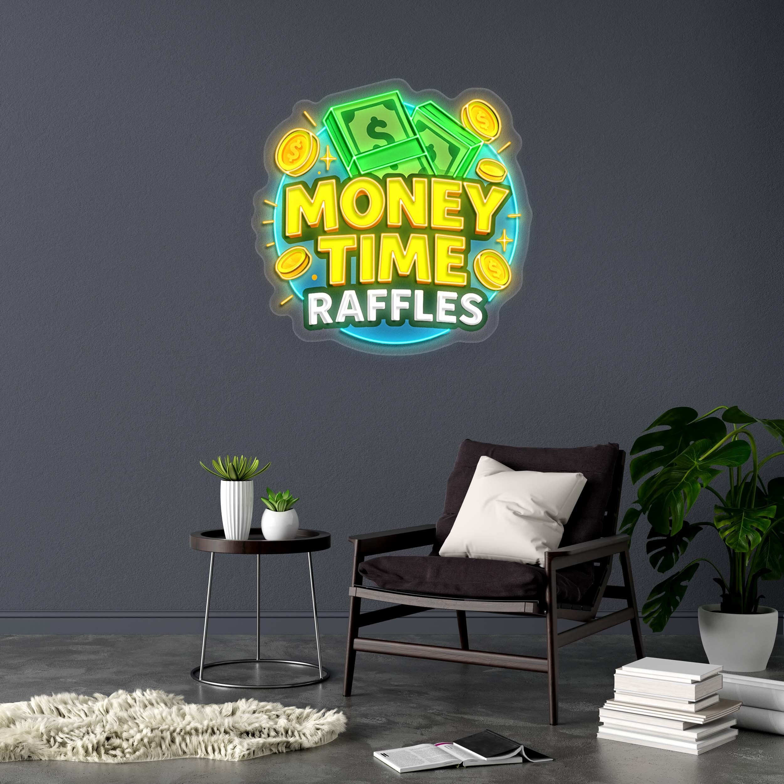 MONEY TIME RAFFLES (version 3) - Premium Neon Artwork - Image 2