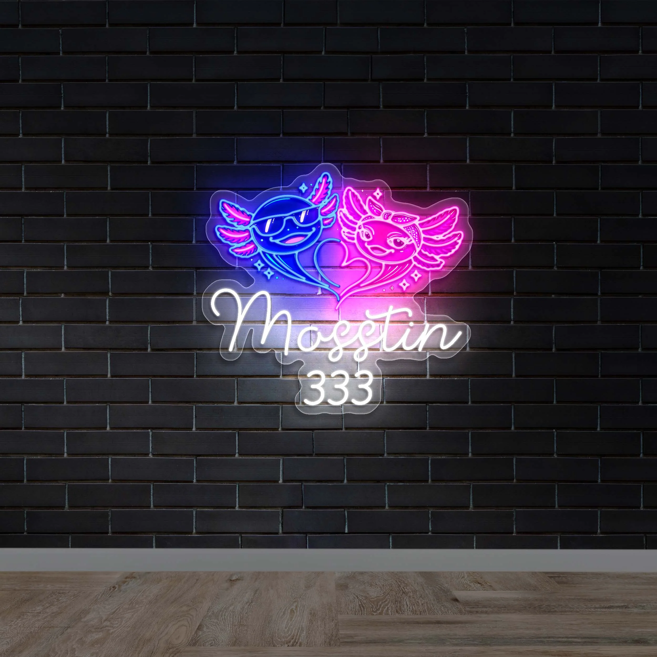 Mosstin 333 Heart Duo (version 2) - Premium Neon Artwork