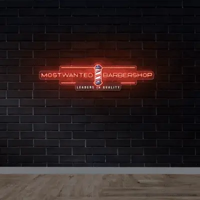 MOST WANTED BARBERSHOP - Premium Neon Artwork - Image 2
