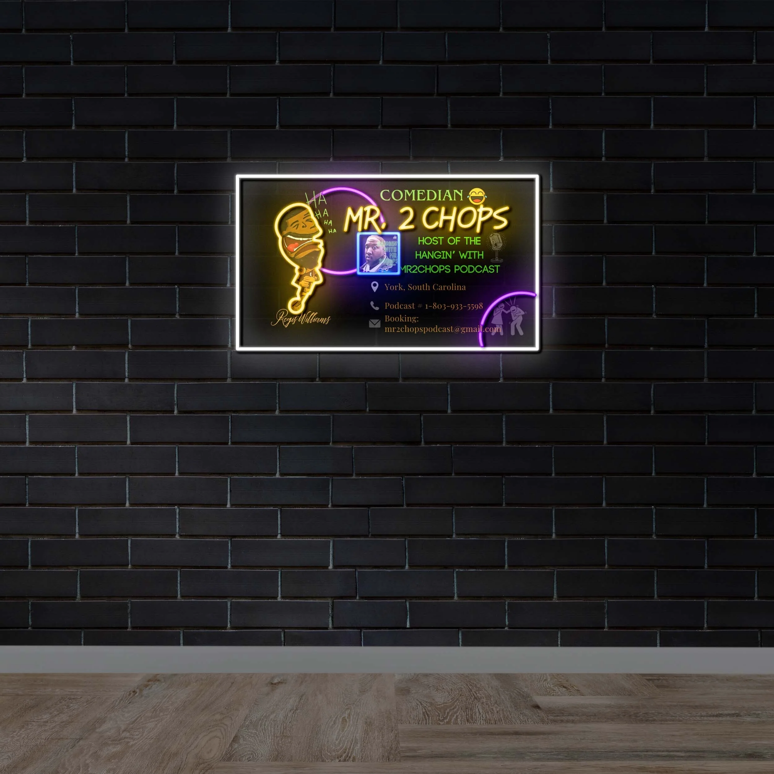 Mr. 2 Chops Podcast - Premium Neon Artwork