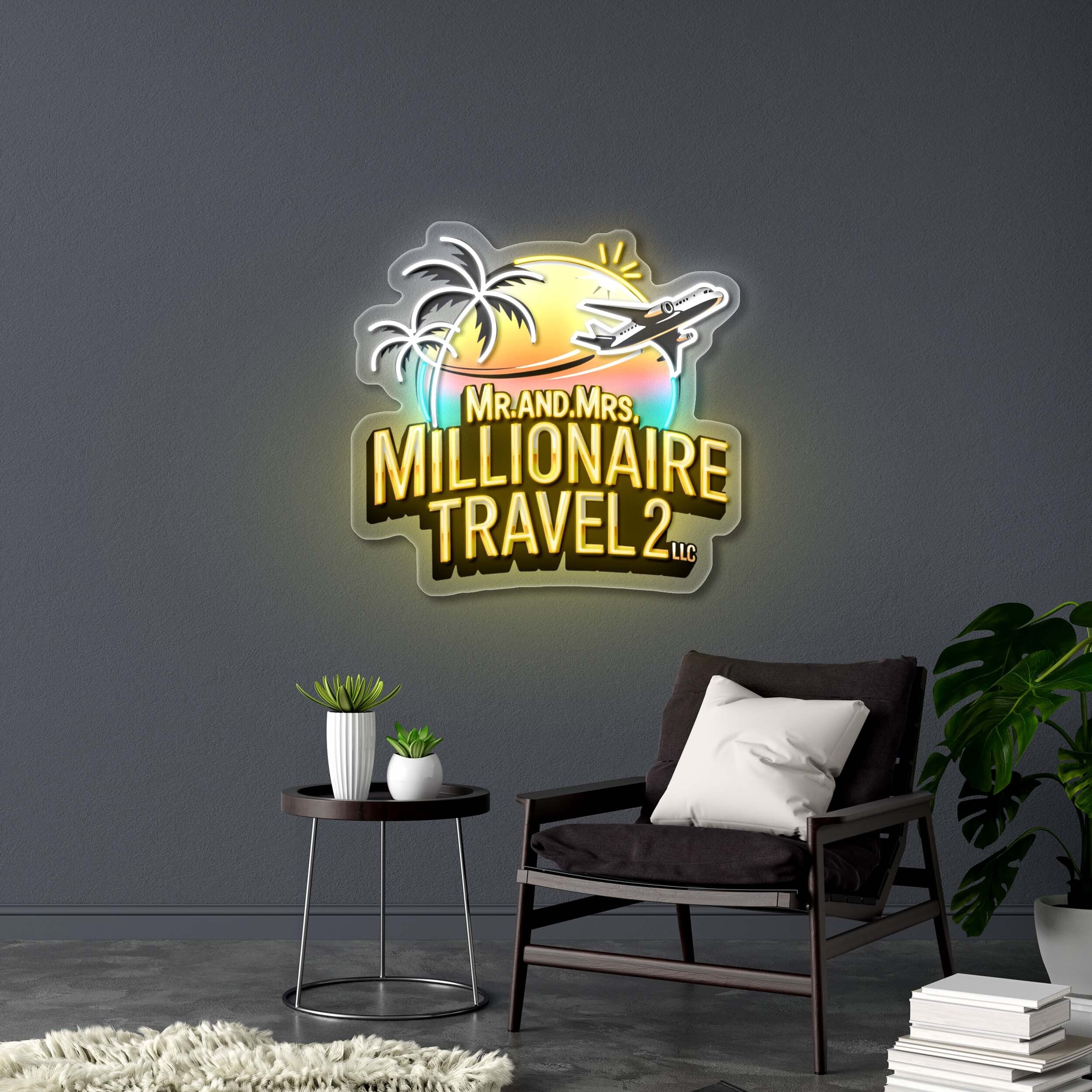 Mr. AND MRS. MILLIONAIRE TRAVEL 2 - Premium Neon Artwork