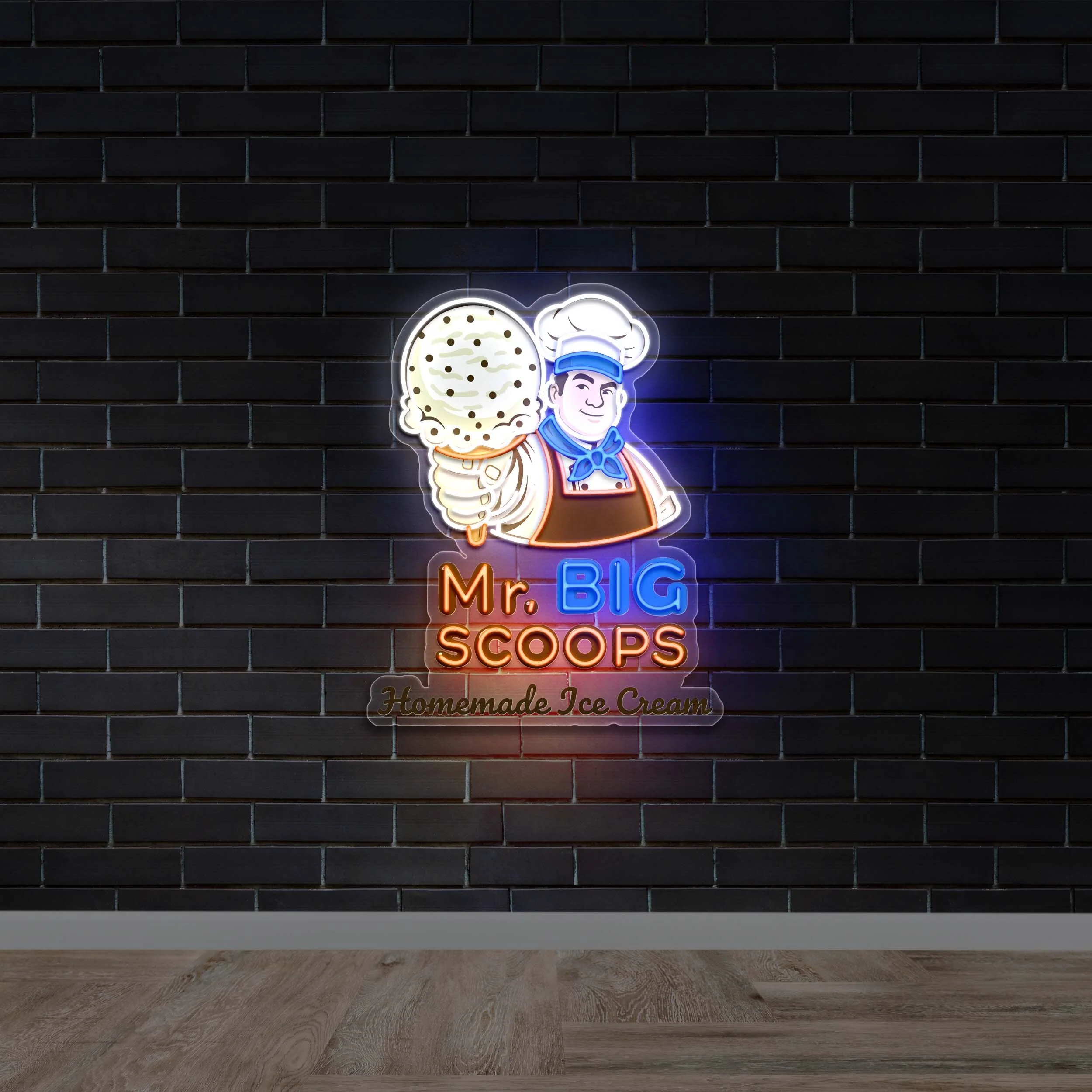 Mr. BIG Scoops Homemade Ice Cream - Premium Neon Artwork - Image 2
