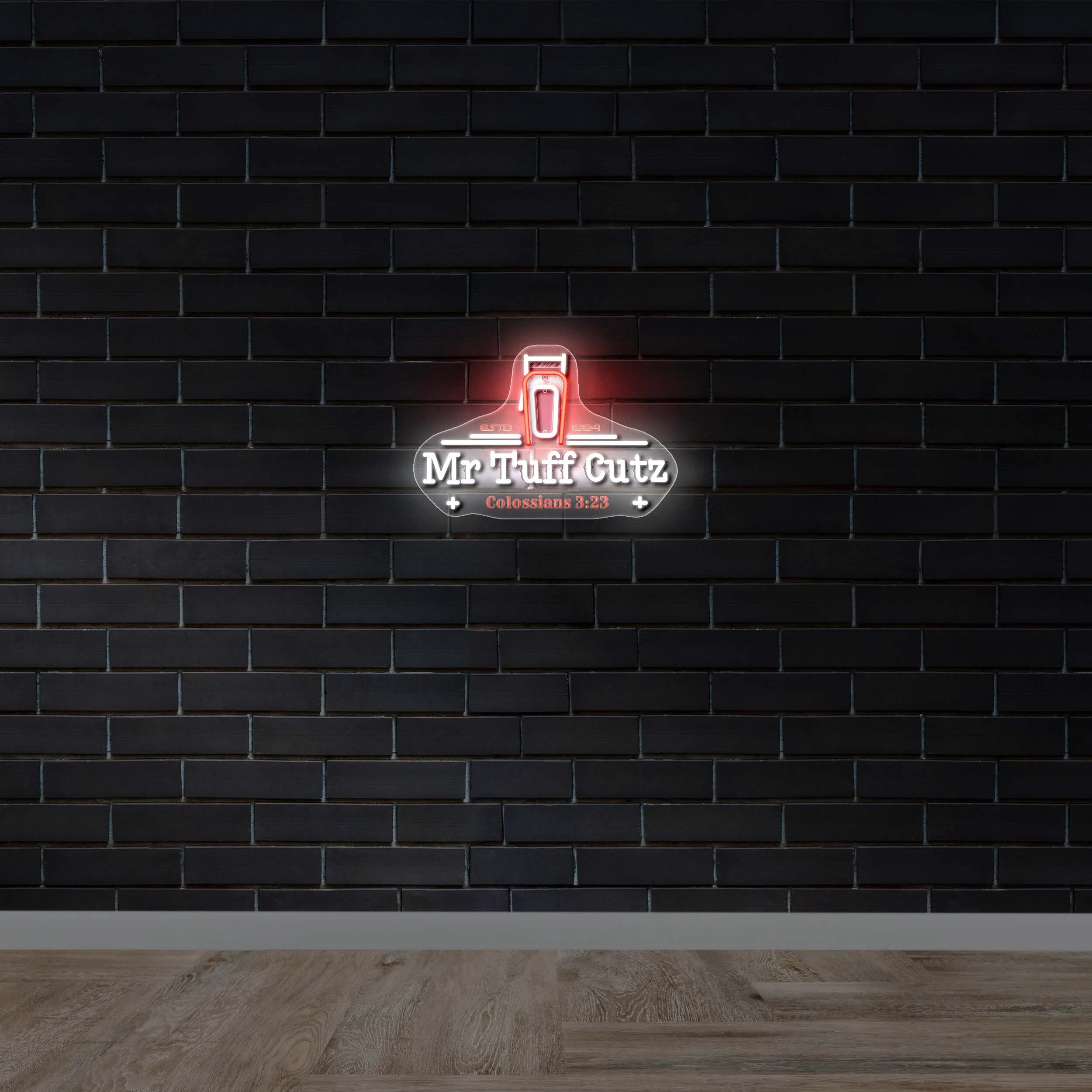 Mr Tuff Cutz - Premium Neon Artwork