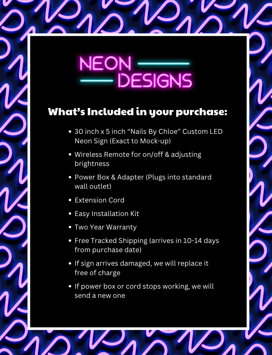 Nails By Chloe - Premium Neon Artwork - Image 2