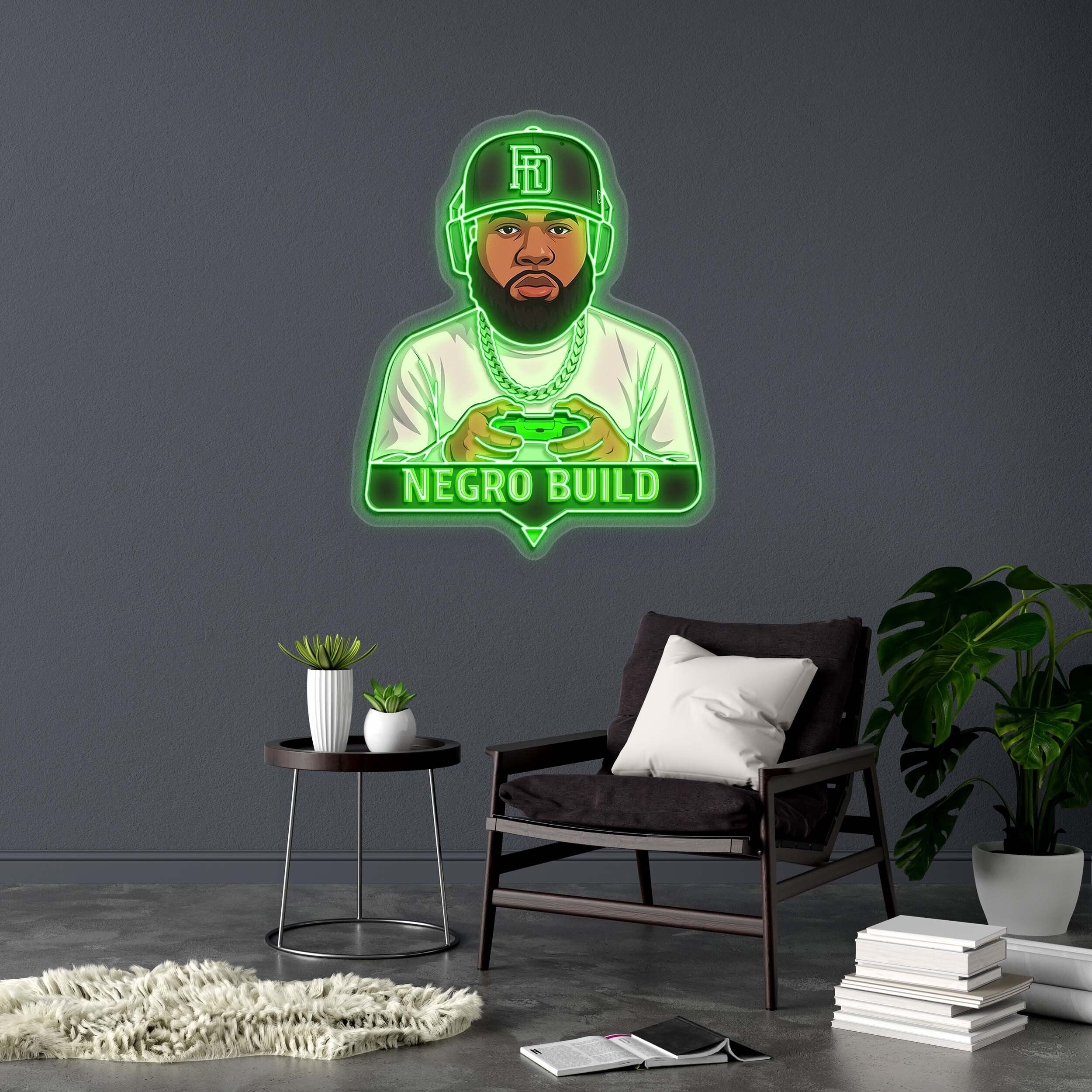 Negro Build - Premium Neon Artwork