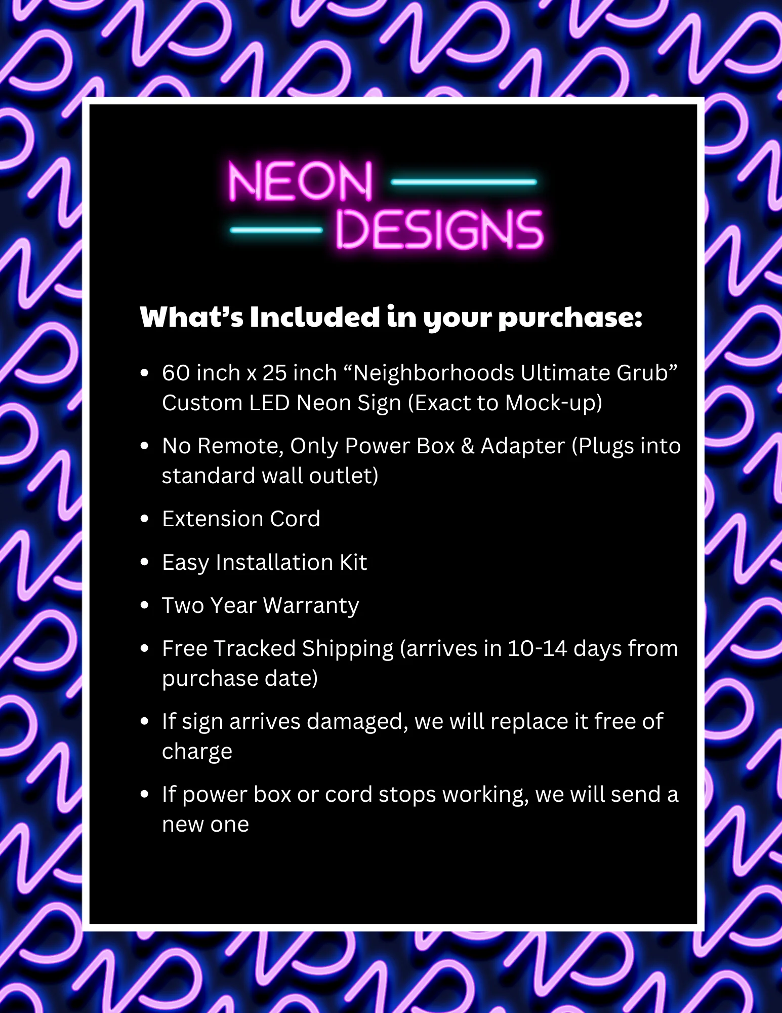 Neighborhoods Ultimate Grub - Premium Neon Artwork - Image 2