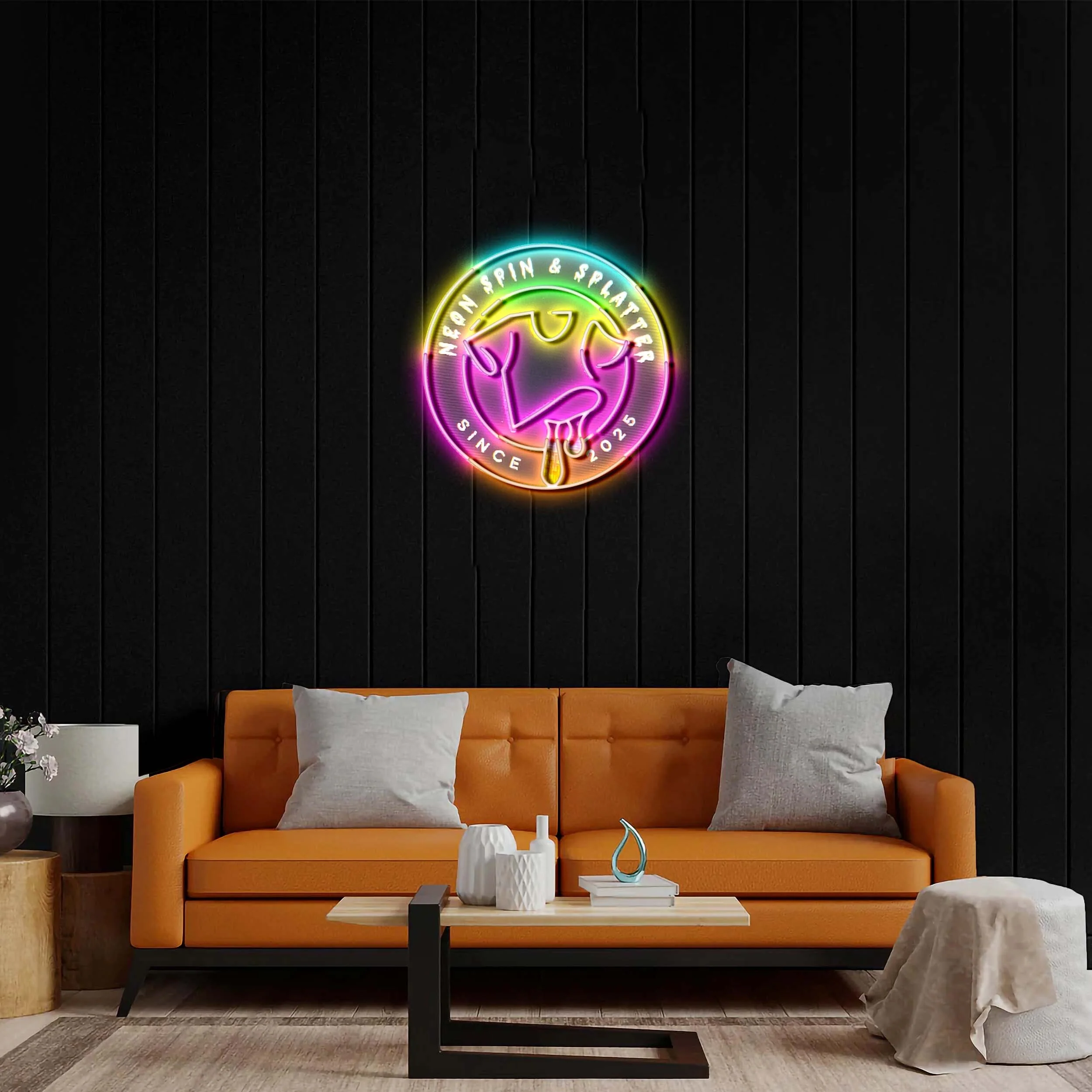 NEON SPIN & SPLATTER - Premium Neon Artwork
