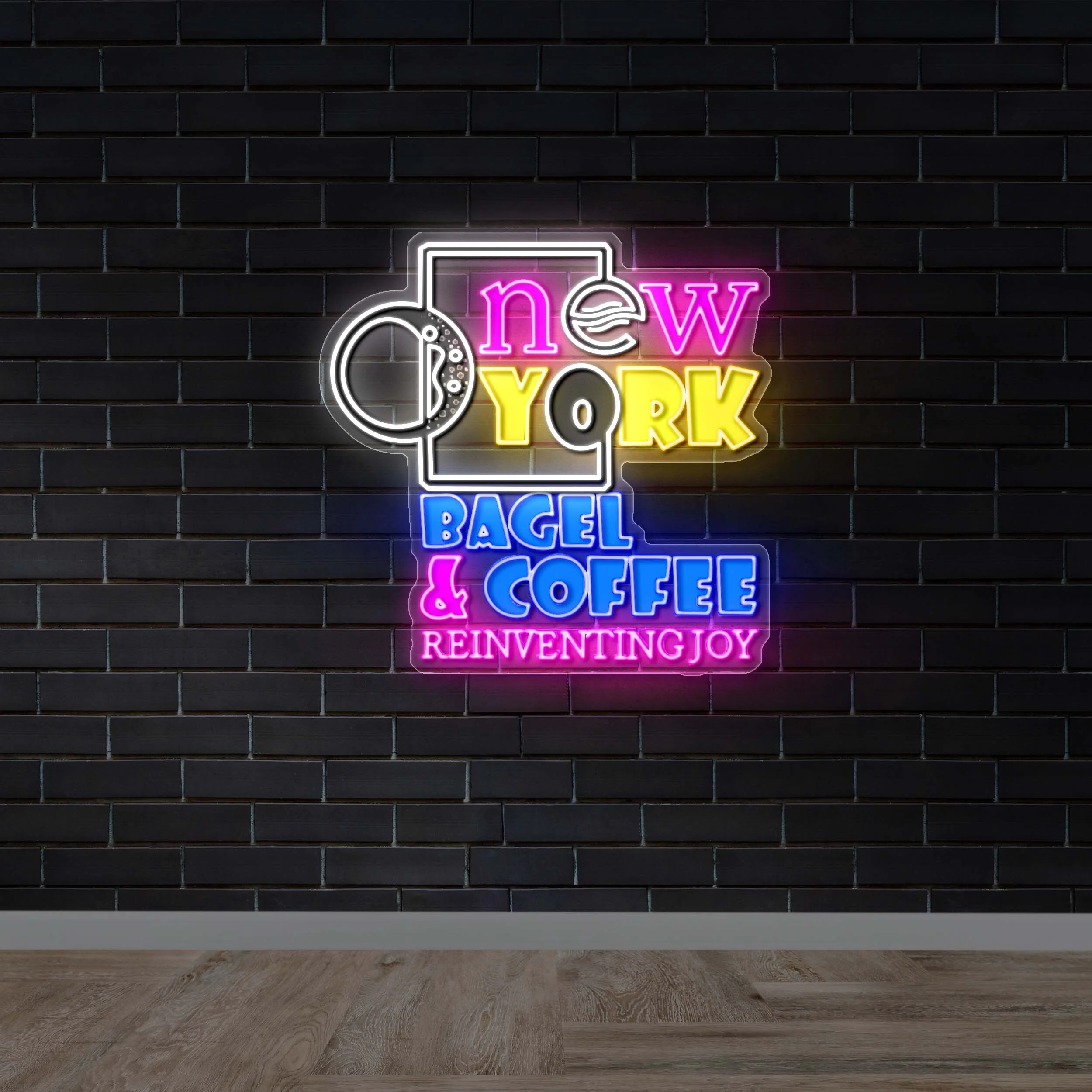New York Bagel & Coffee Reinventing Joy- Premium Neon Artwork