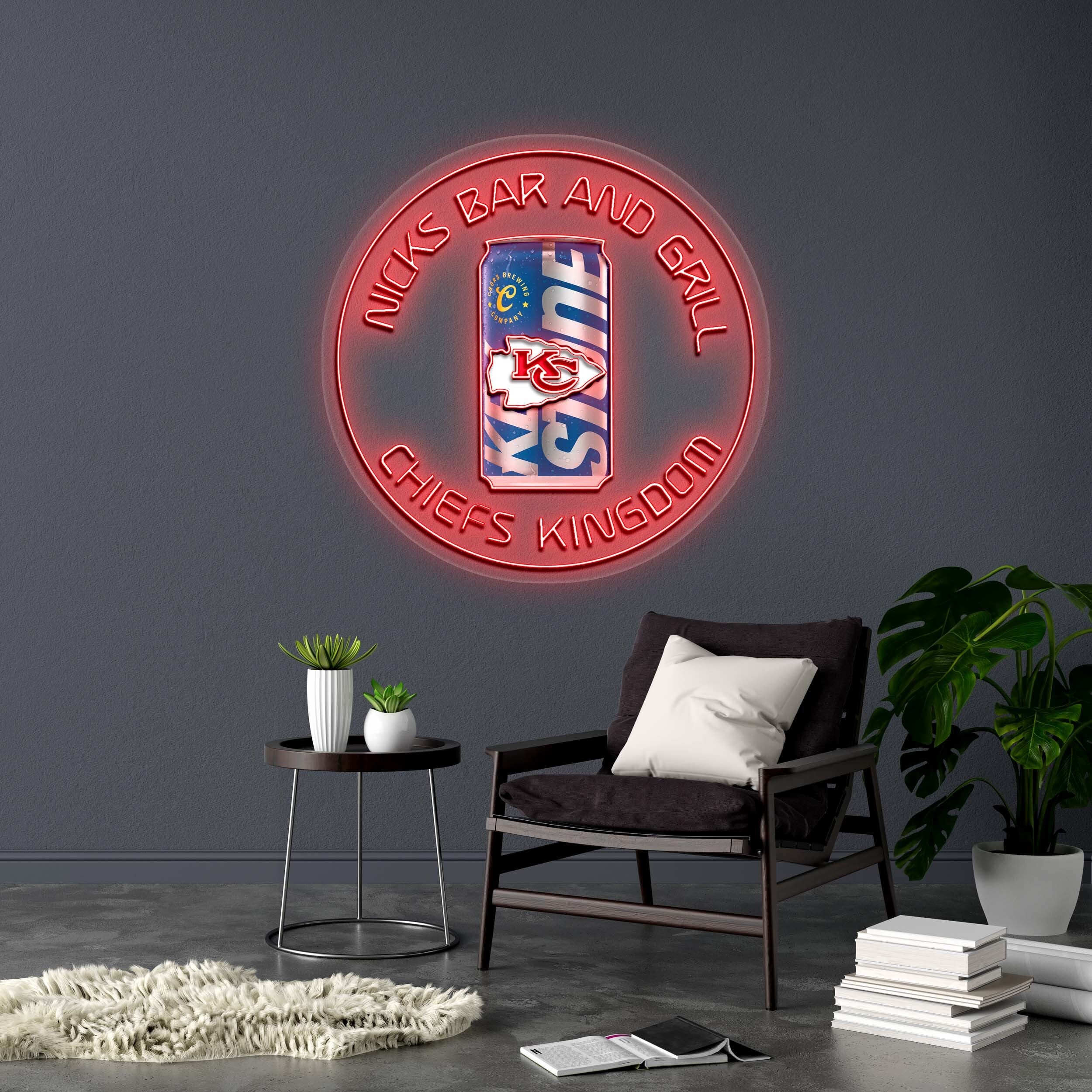NICKS BAR AND GRILL CHIEFS KINGDOM - Premium Neon Artwork