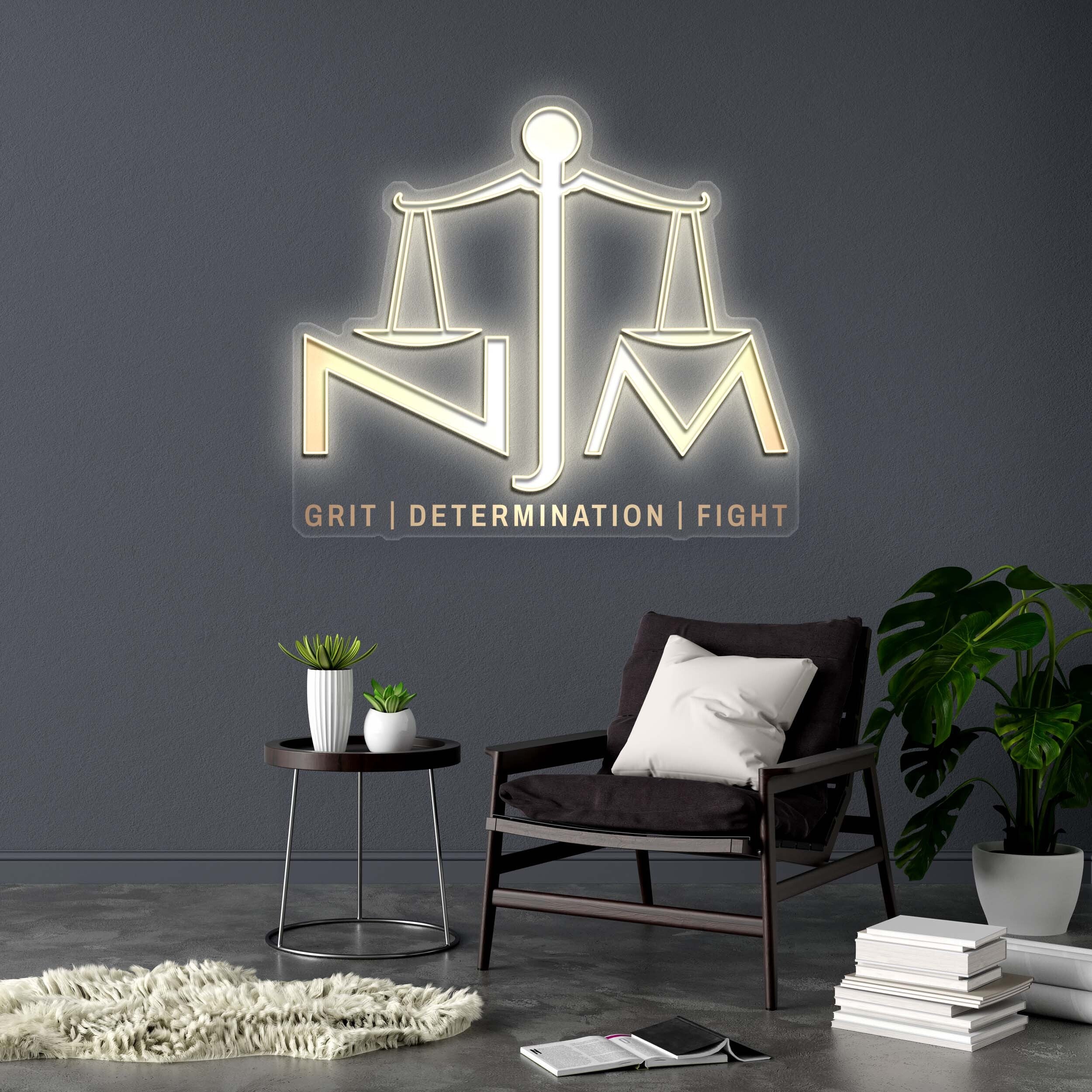 NJM Law Firm Logo - Premium Neon Artwork - Image 2