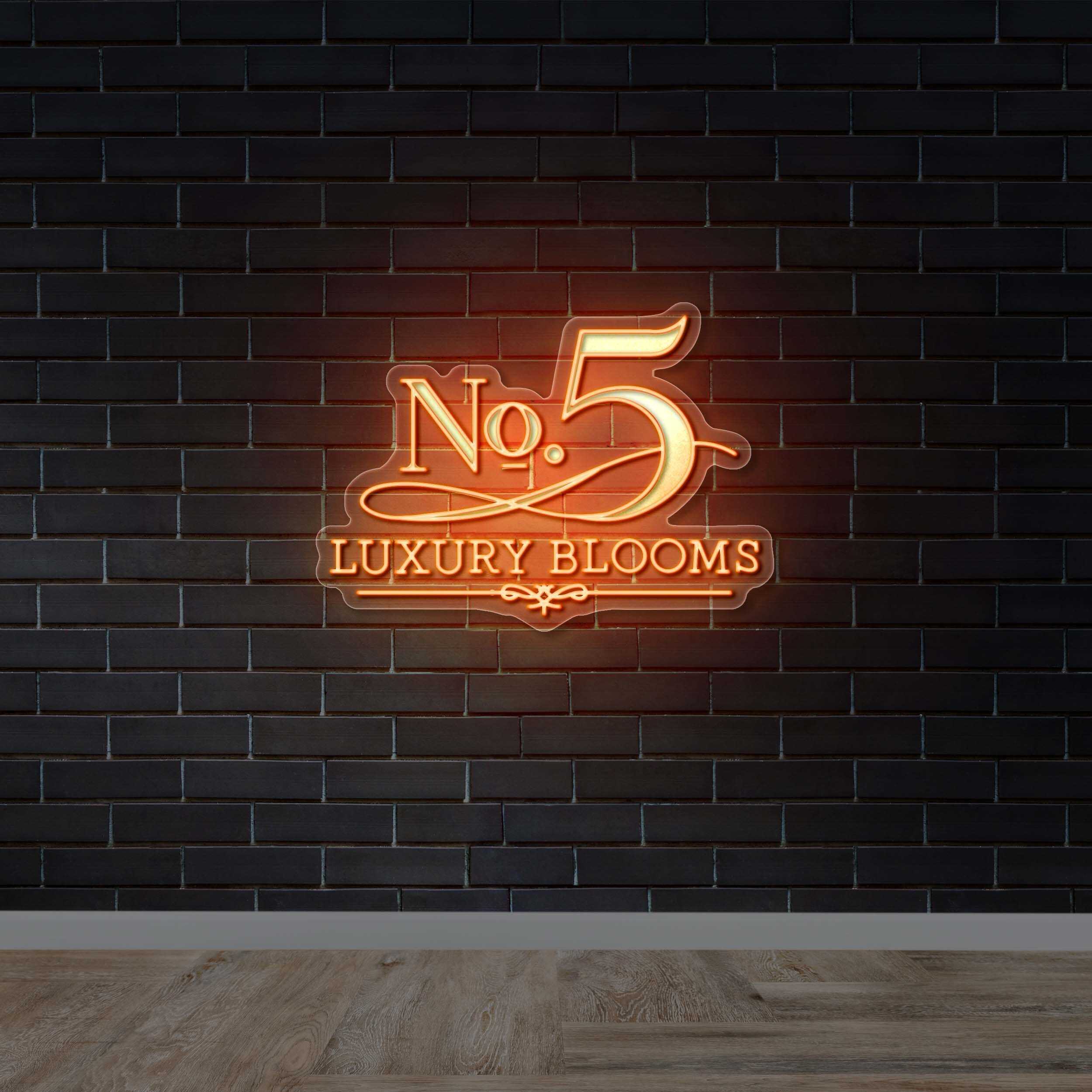No.5 Luxury Blooms - Premium Neon Artwork