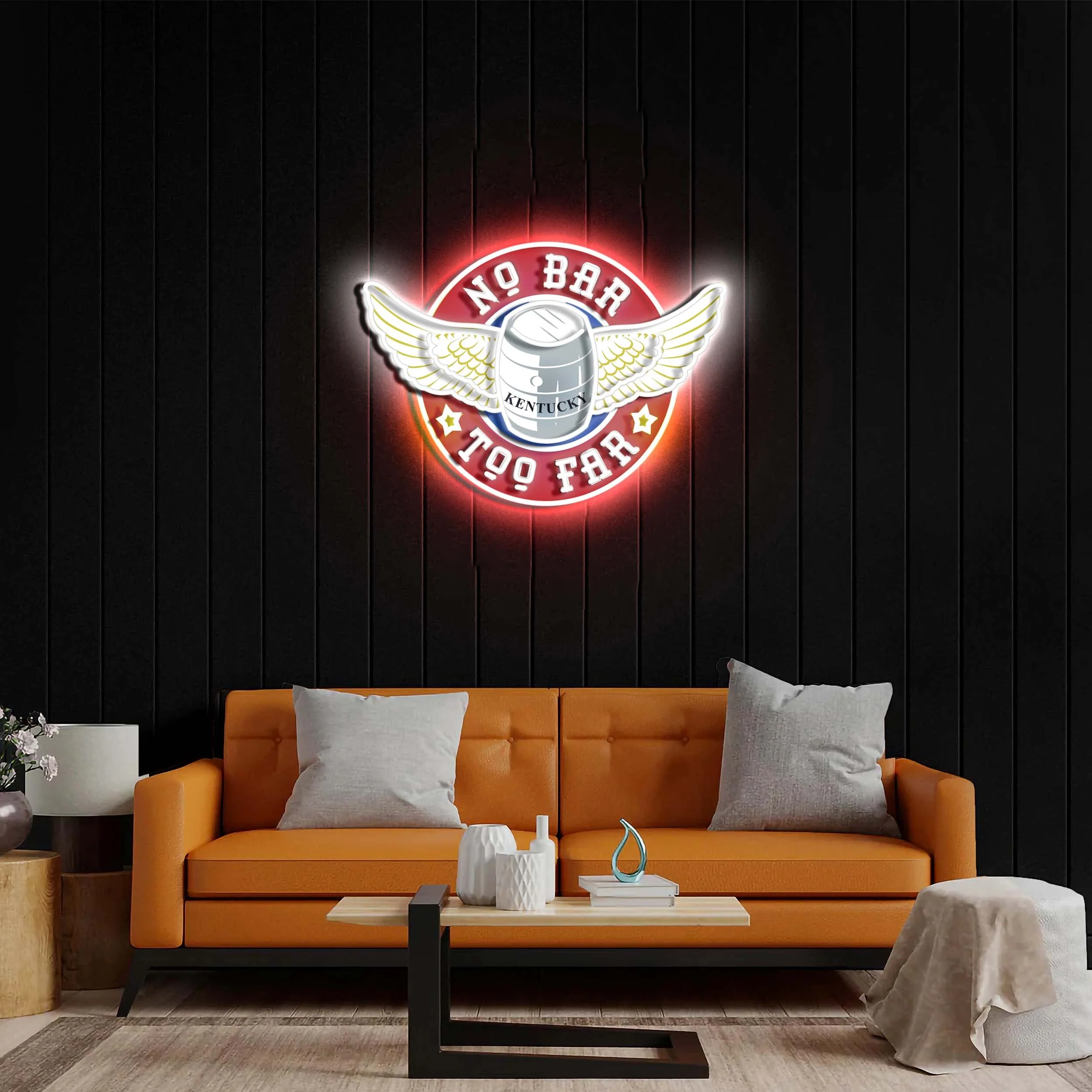 NO BAR, TOO FAR - Premium Neon Artwork