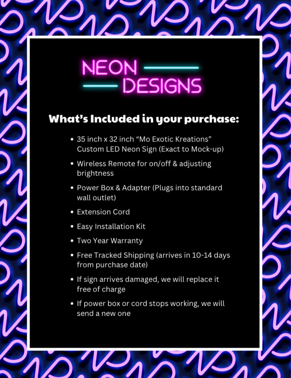 Mo Exotic Kreations - Premium Neon Artwork - Image 2