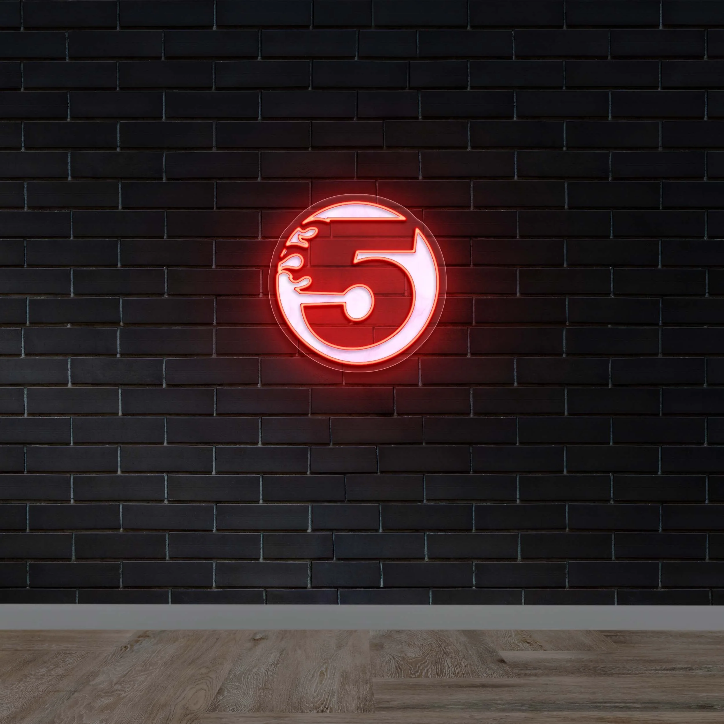 Number 5 Logo - Premium Neon Artwork