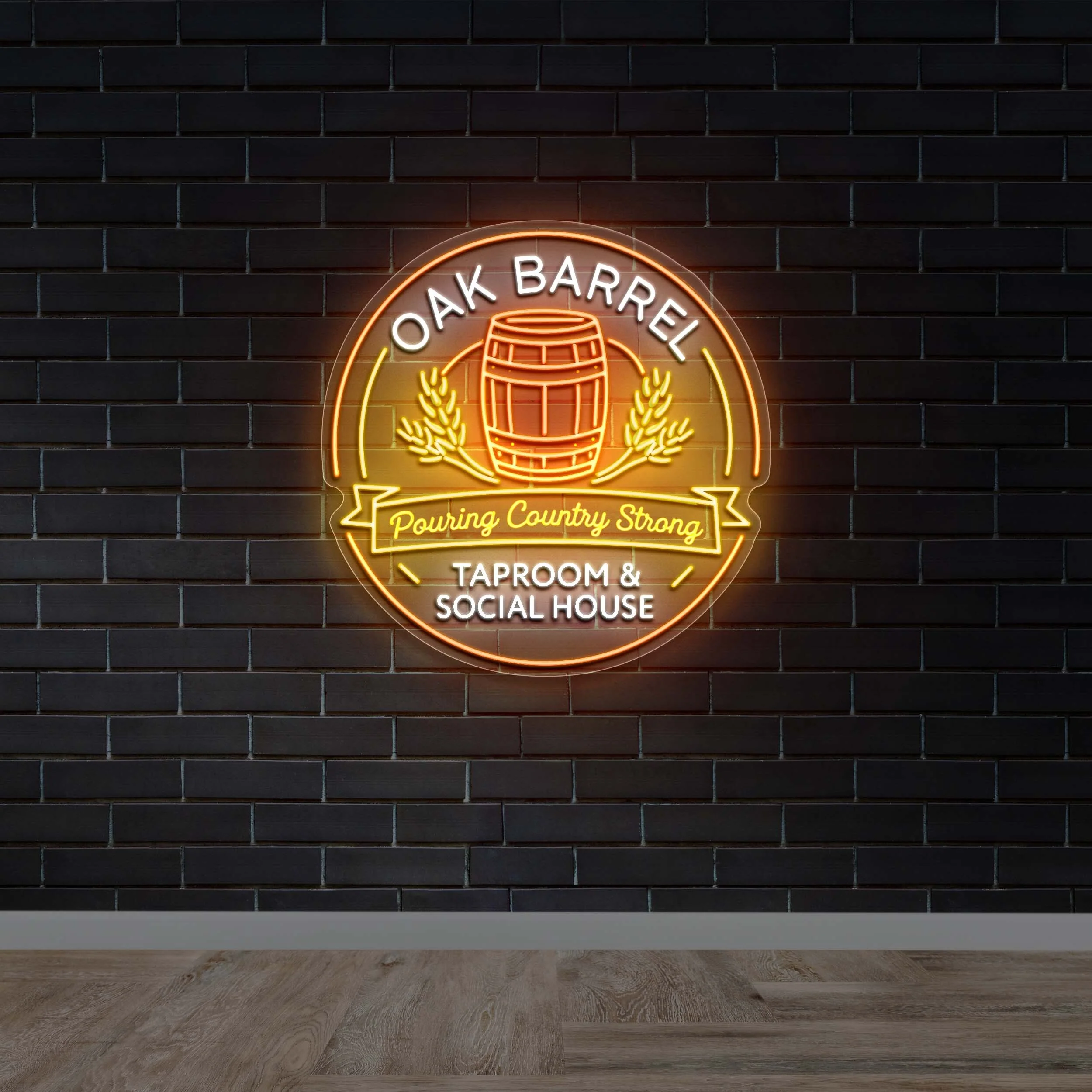 Oak Barrel Taproom & Social House - Premium Neon Artwork