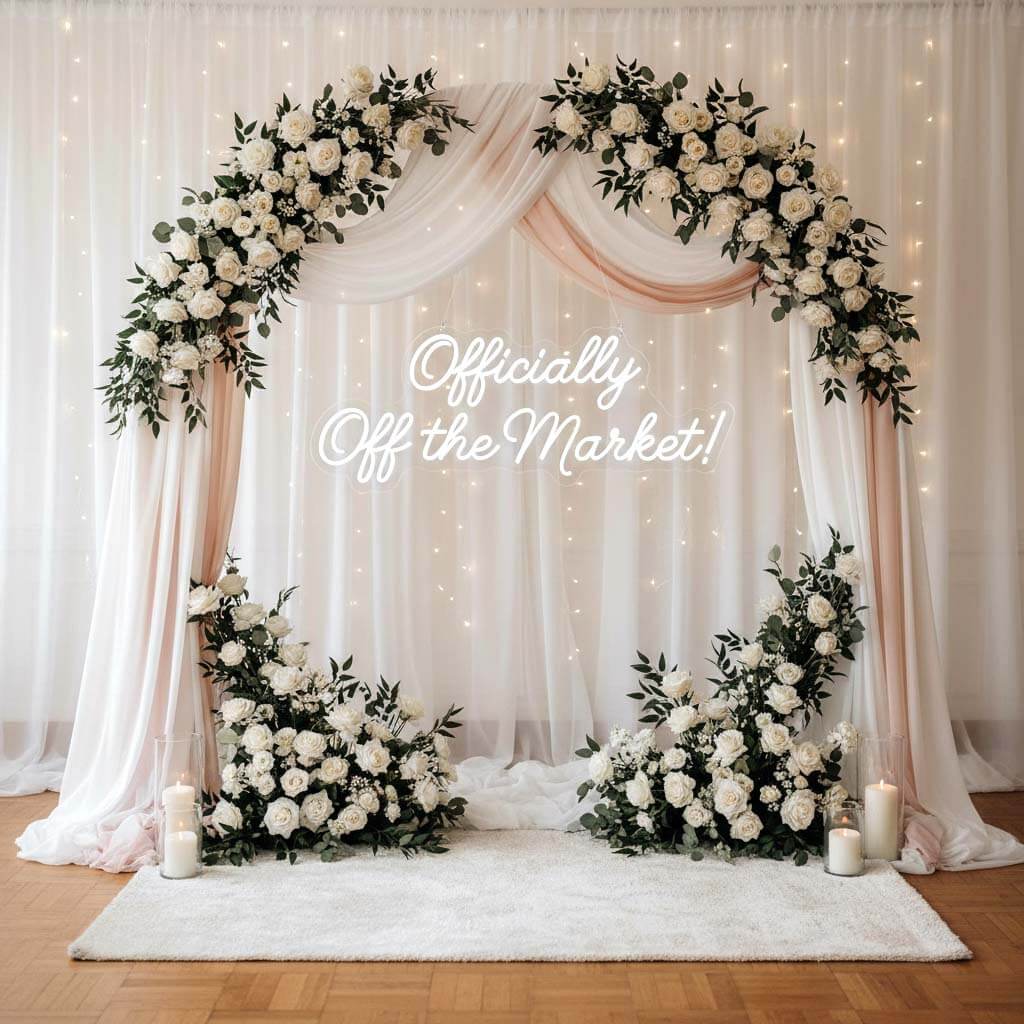 Officially Off the Market Funny Wedding Neon Sign - Image 3