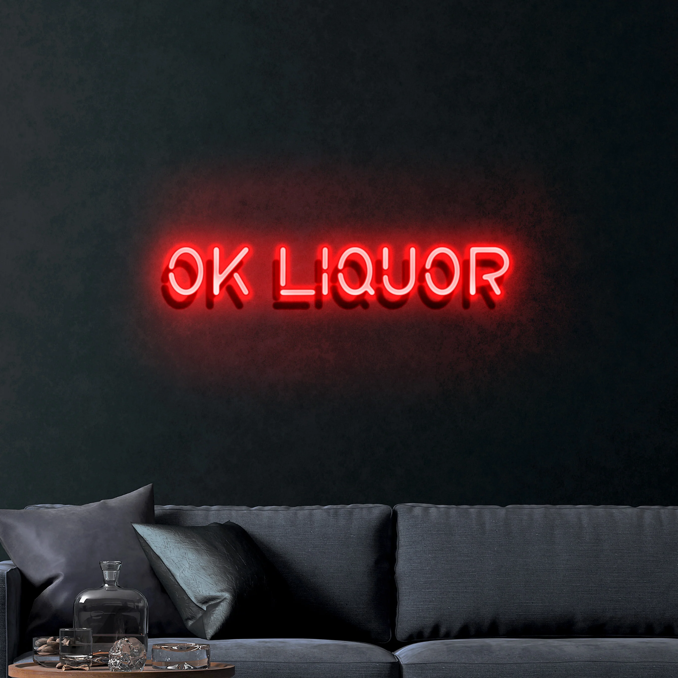 OK LIQUOR – Premium Neon Artwork