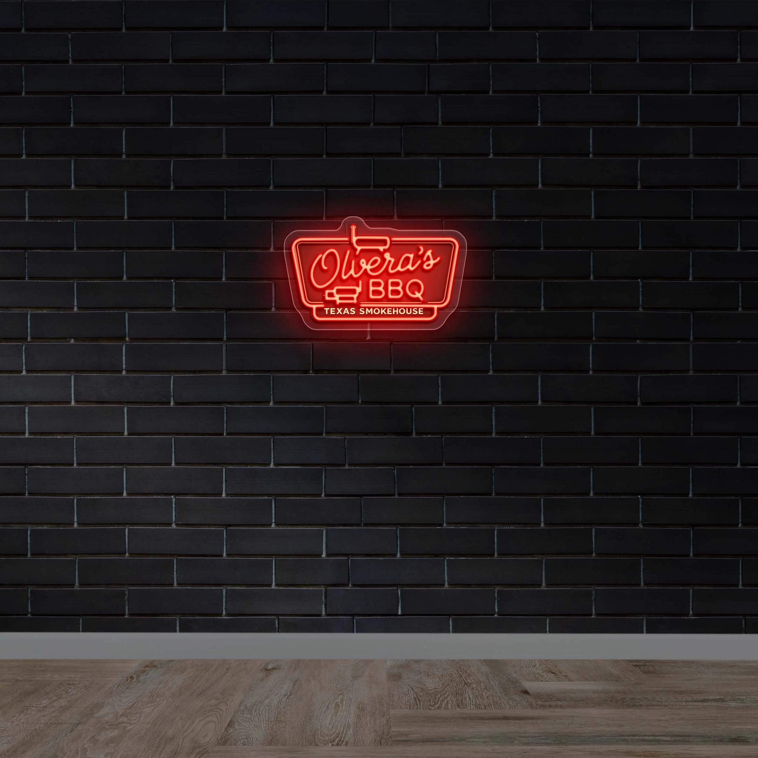 OLVERA'S BBQ TEXAS SMOKEHOUSE - Premium Neon Artwork
