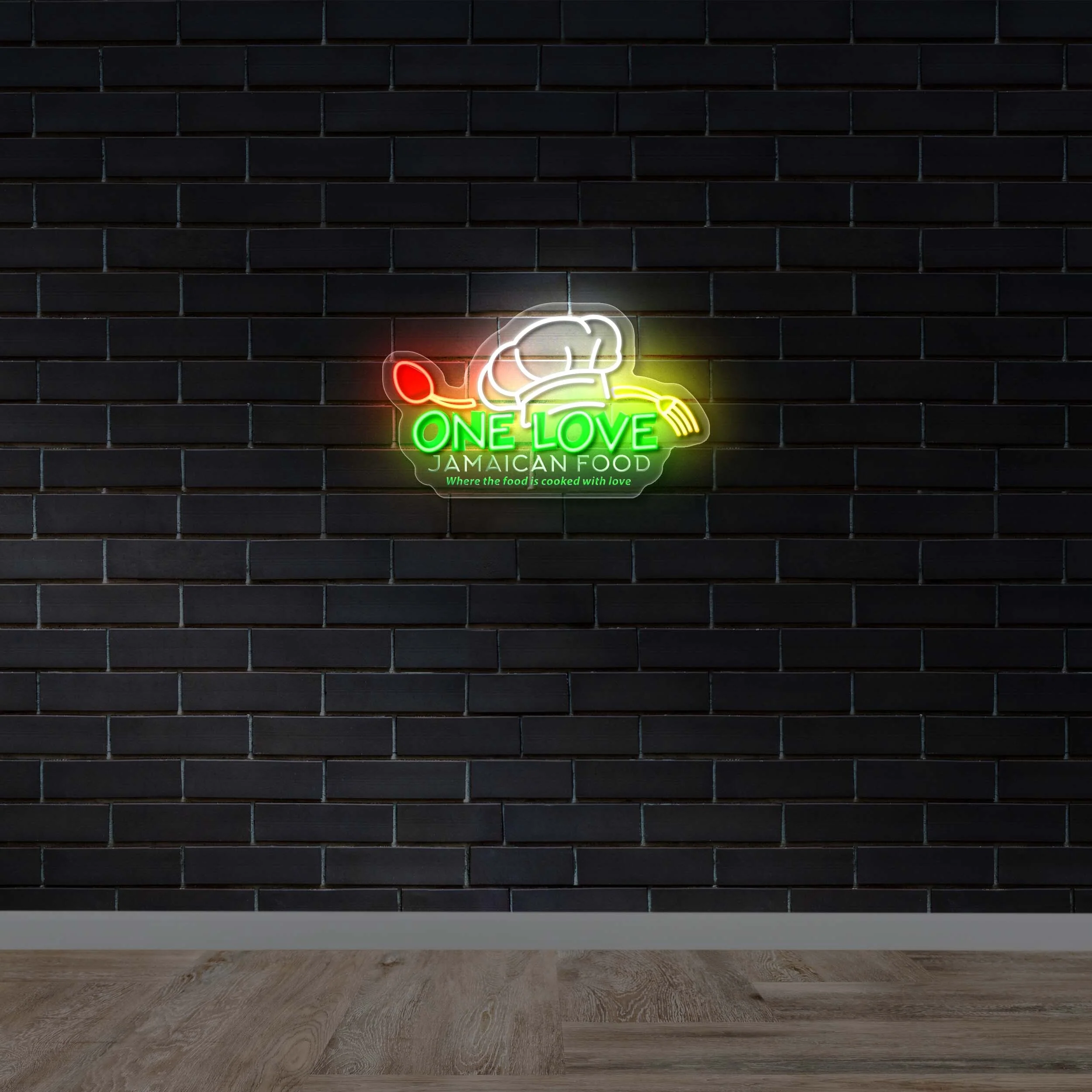 One Love Jamaican Food - Premium Neon Artwork