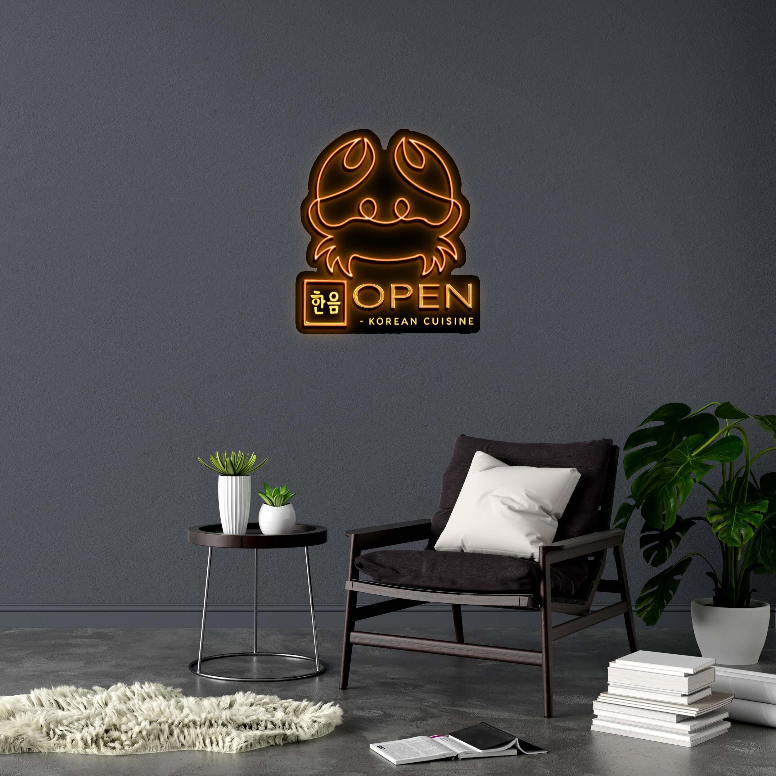 OPEN Korean Cuisine - Premium Neon Artwork