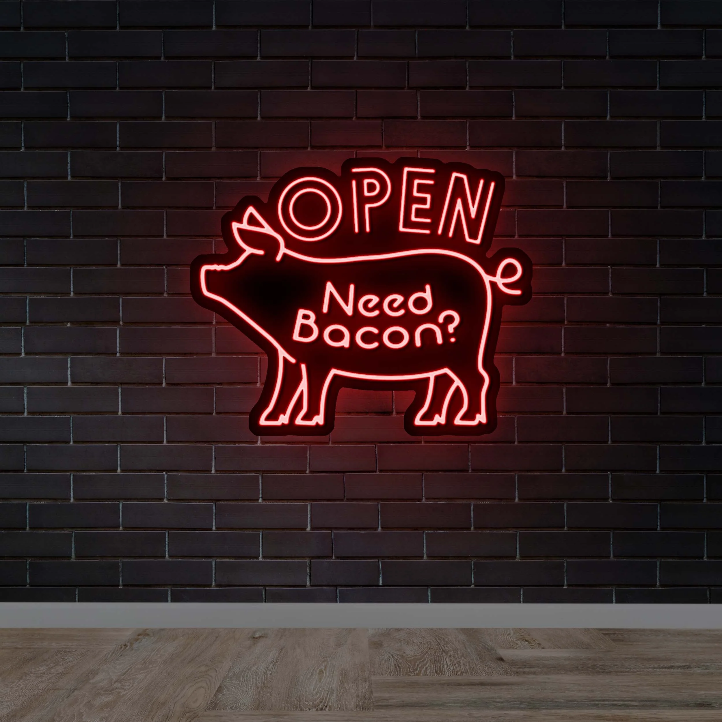 OPEN NEED BACON? - Premium Neon Artwork - Image 2