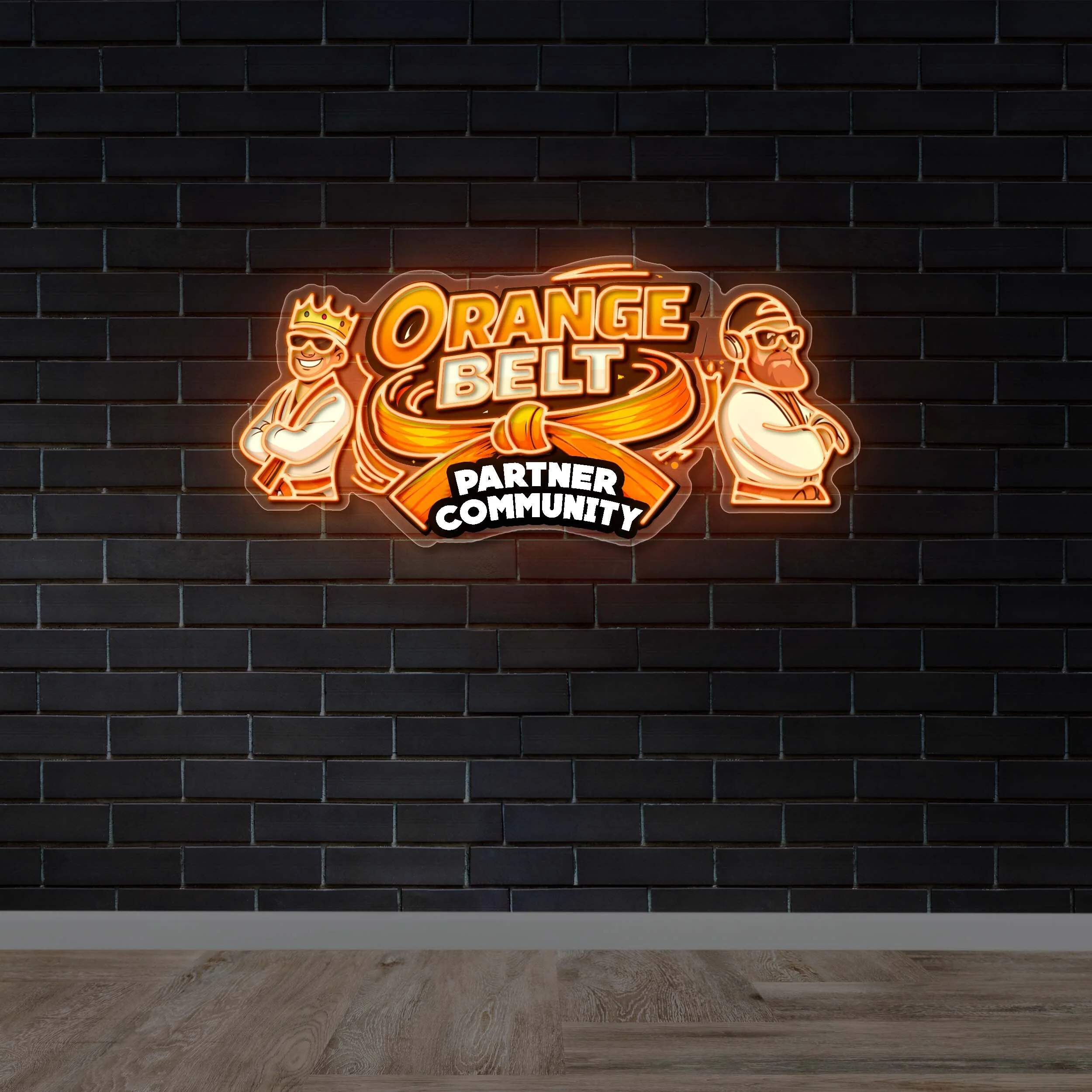 Orange Belt Partner Community - Premium Neon Artwork