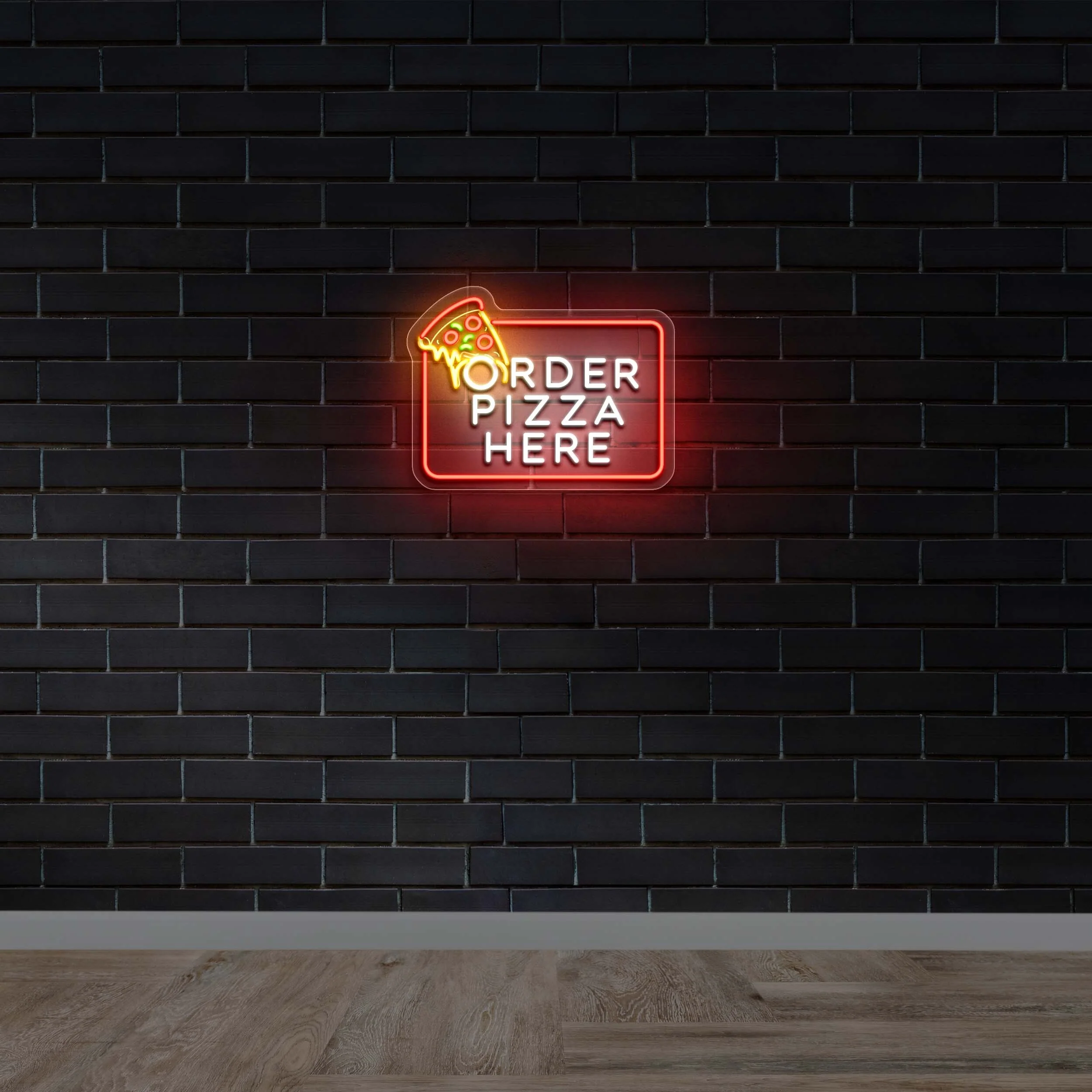 Order Pizza Here - Premium Neon Artwork