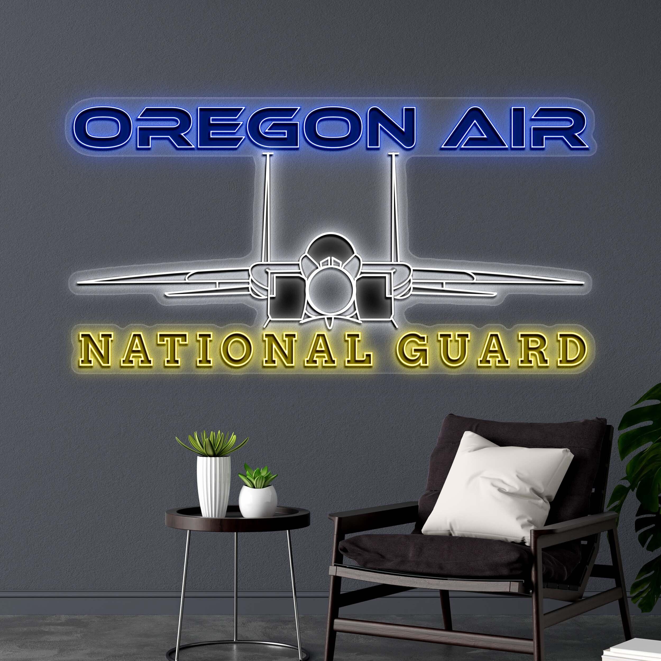 OREGON AIR NATIONAL GUARD - Premium Neon Artwork