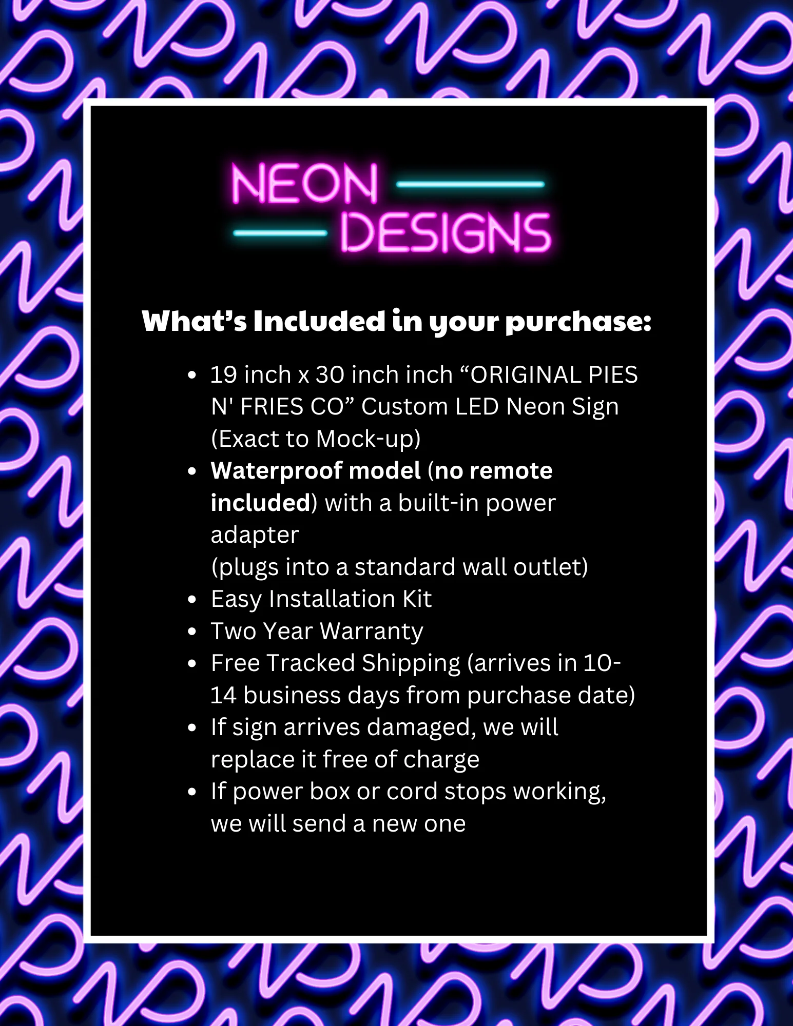 ORIGINAL PIES N' FRIES CO - Premium Neon Artwork - Image 2