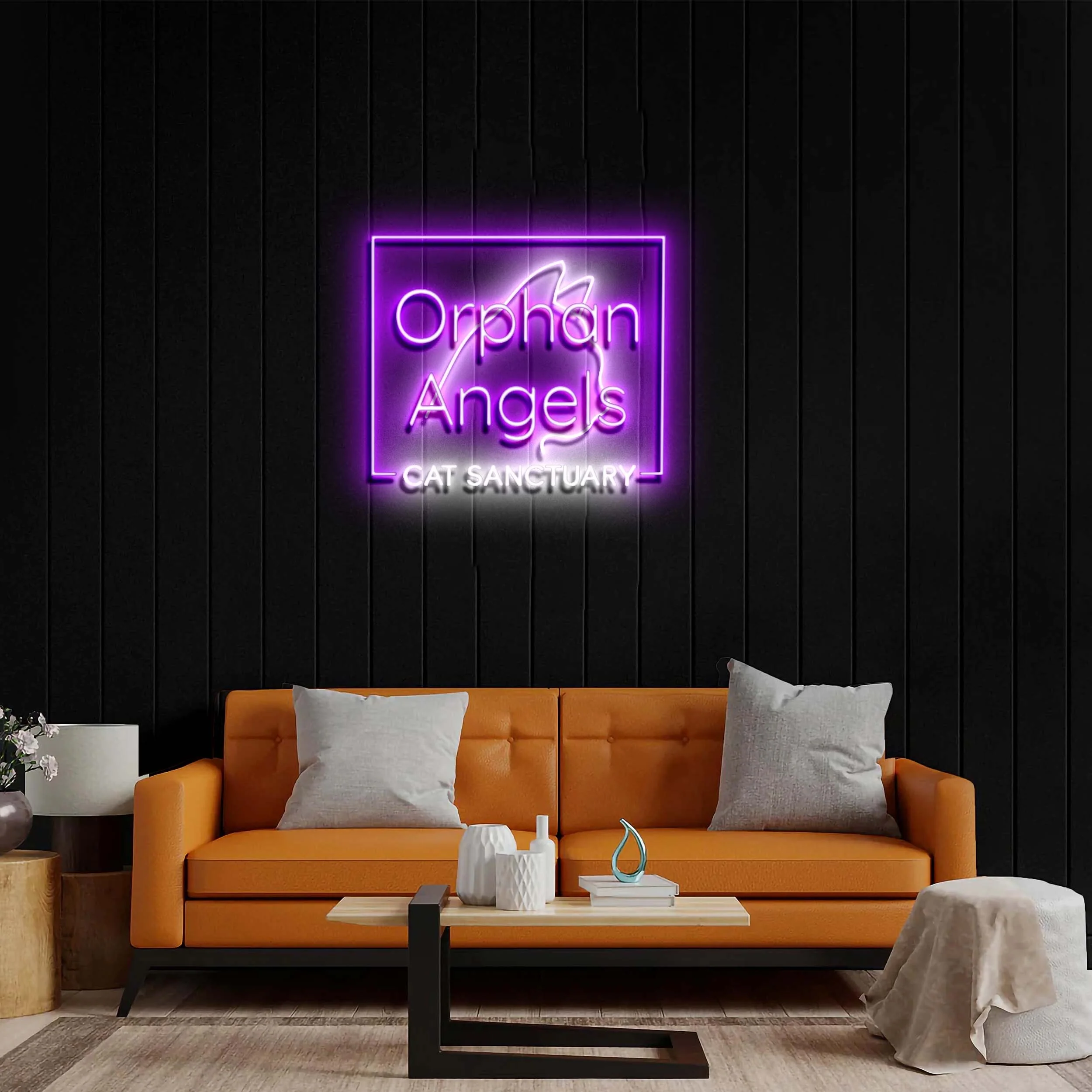ORPHAN ANGELS CAT SANCTUARY - Premium Neon Artwork