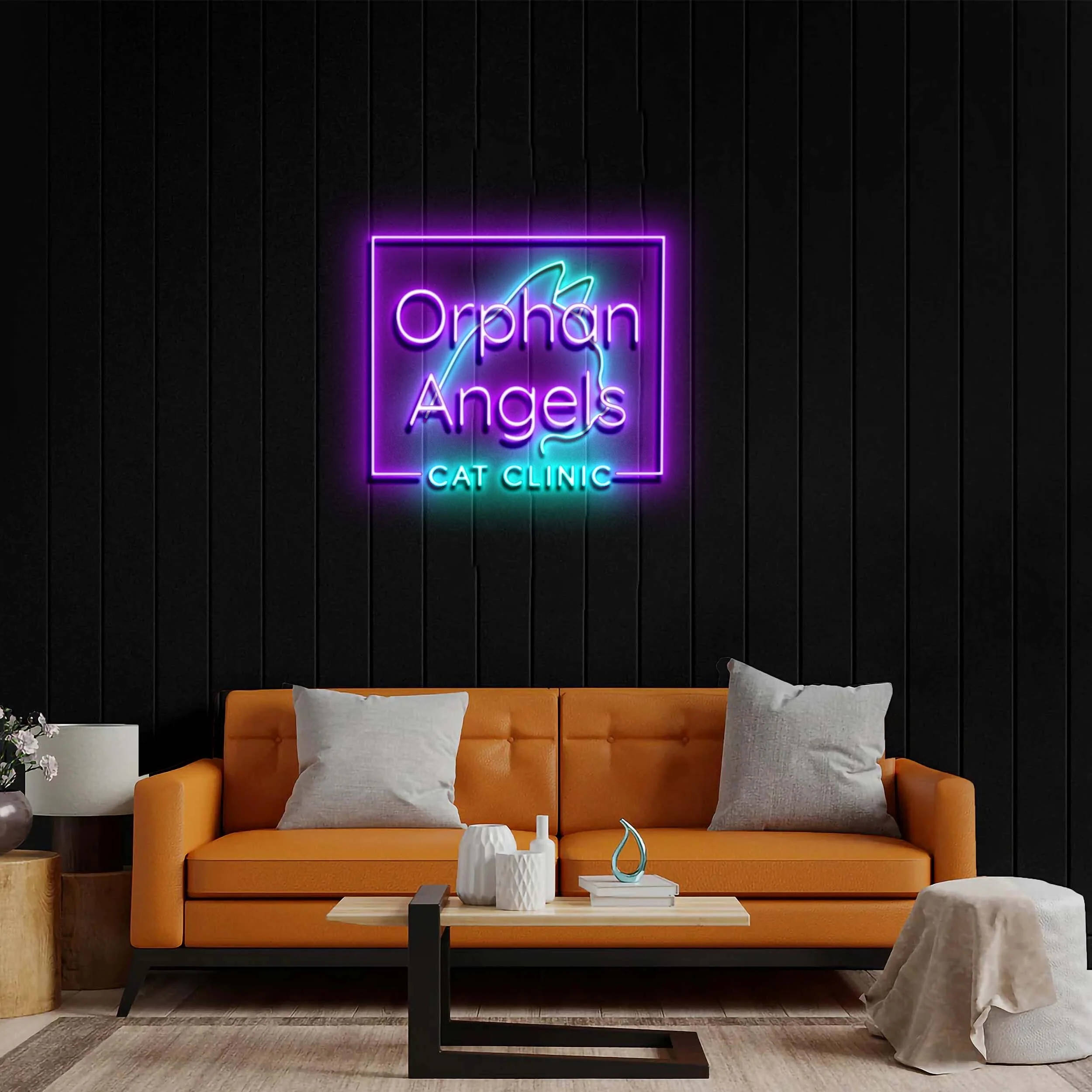 ORPHAN ANGELS CAT CLINIC - Premium Neon Artwork