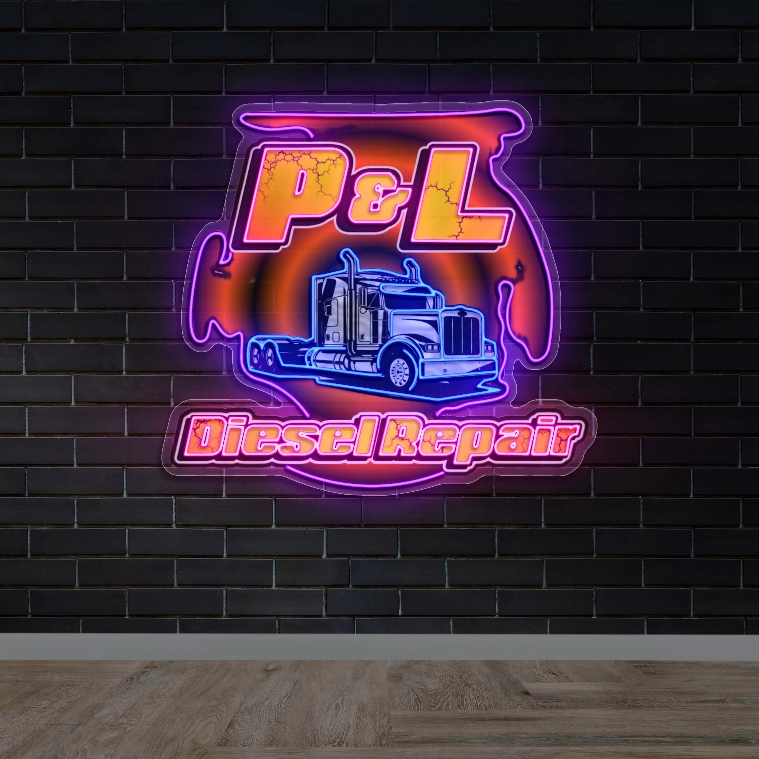 P&L Diesel Repair - Premium Neon Artwork