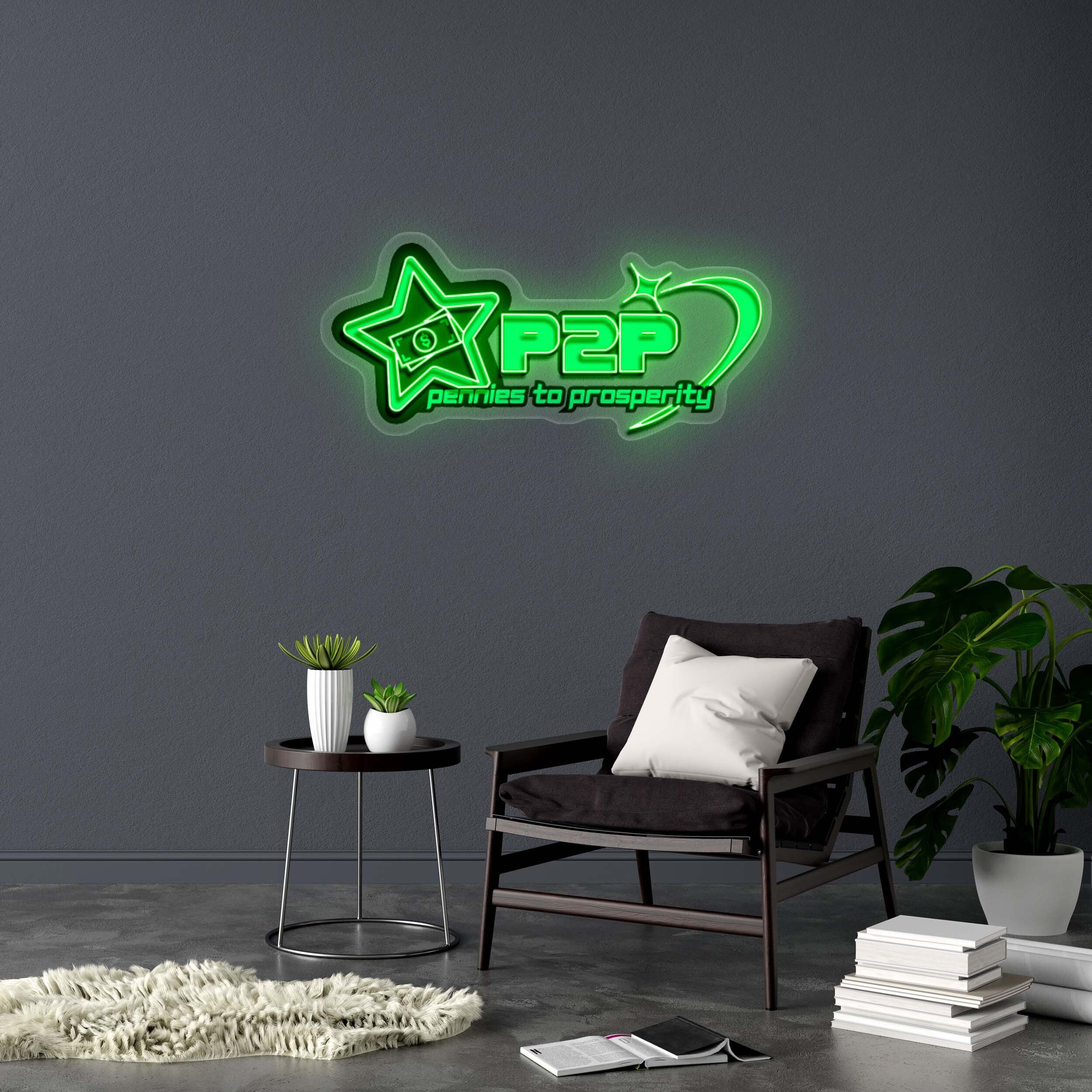P2P pennies to prosperity - Premium Neon Artwork