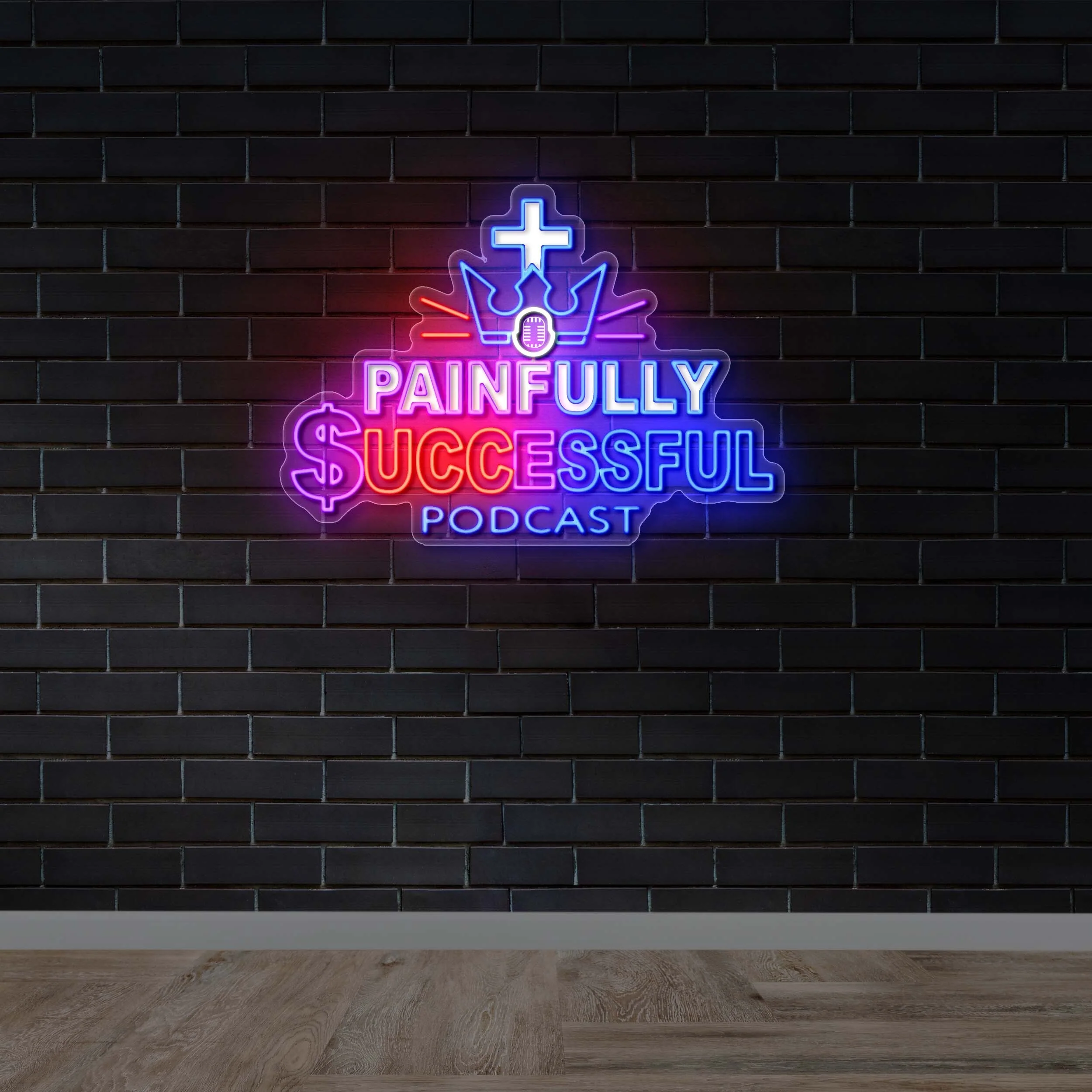 Painfully Successful Podcast (version 2) - Premium Neon Artwork