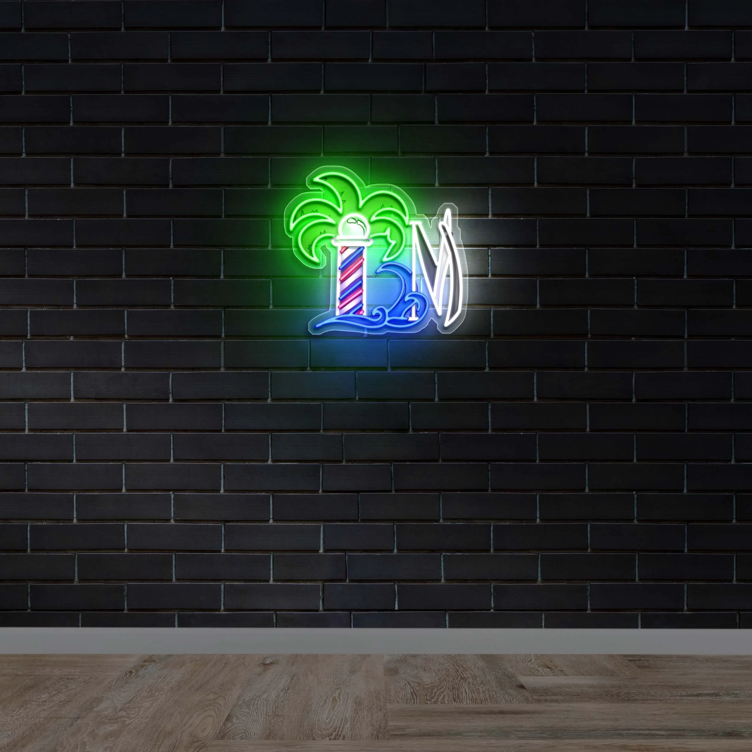 Palm Tree Barber - Premium Neon Artwork