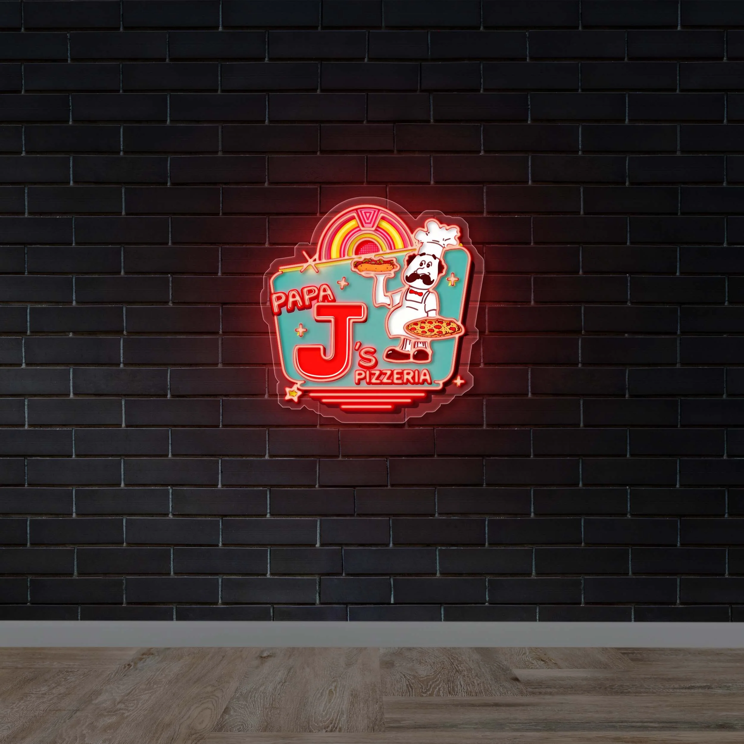 Papa J’s Pizzeria - Premium Neon Artwork