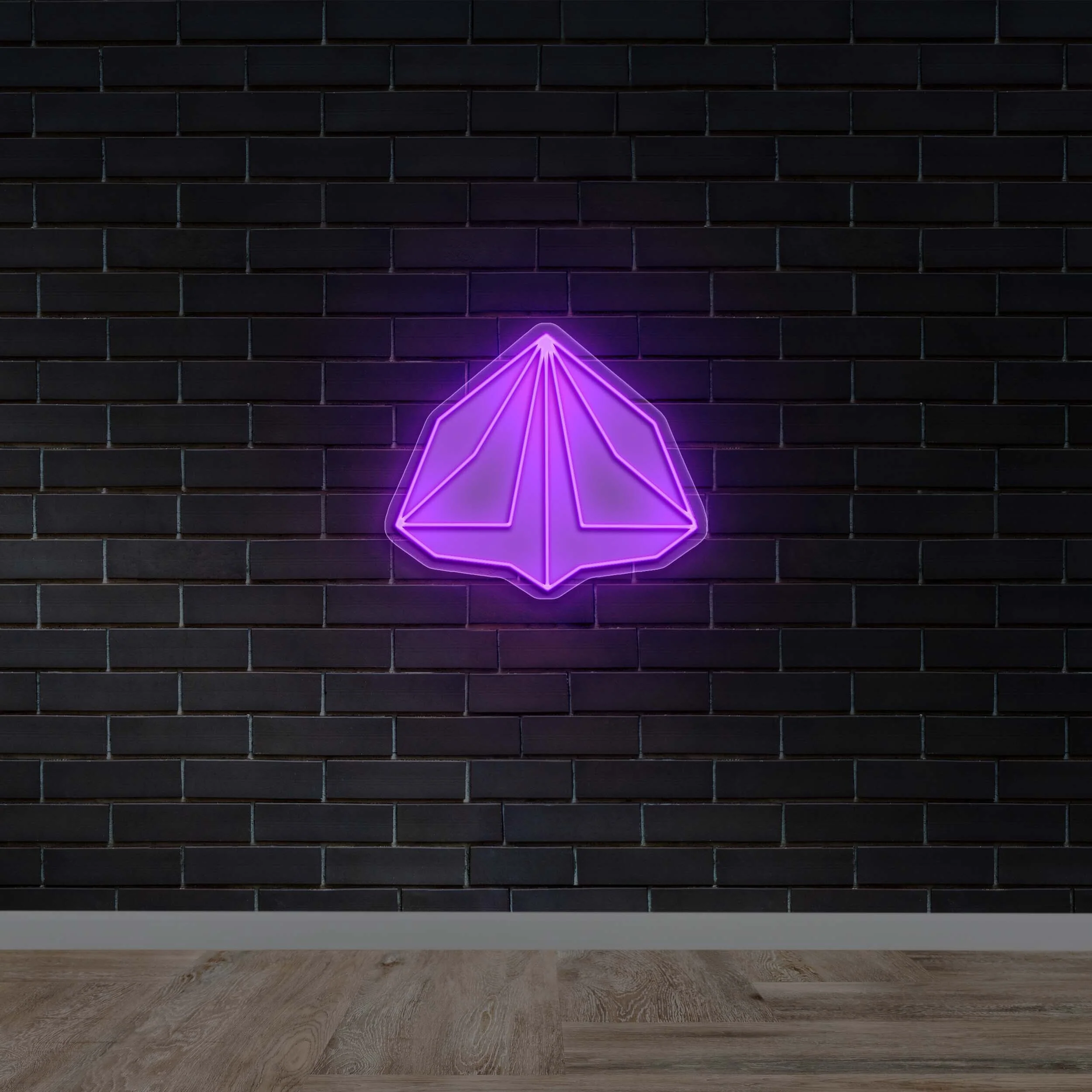Paper Airplane Icon – Premium Neon Artwork