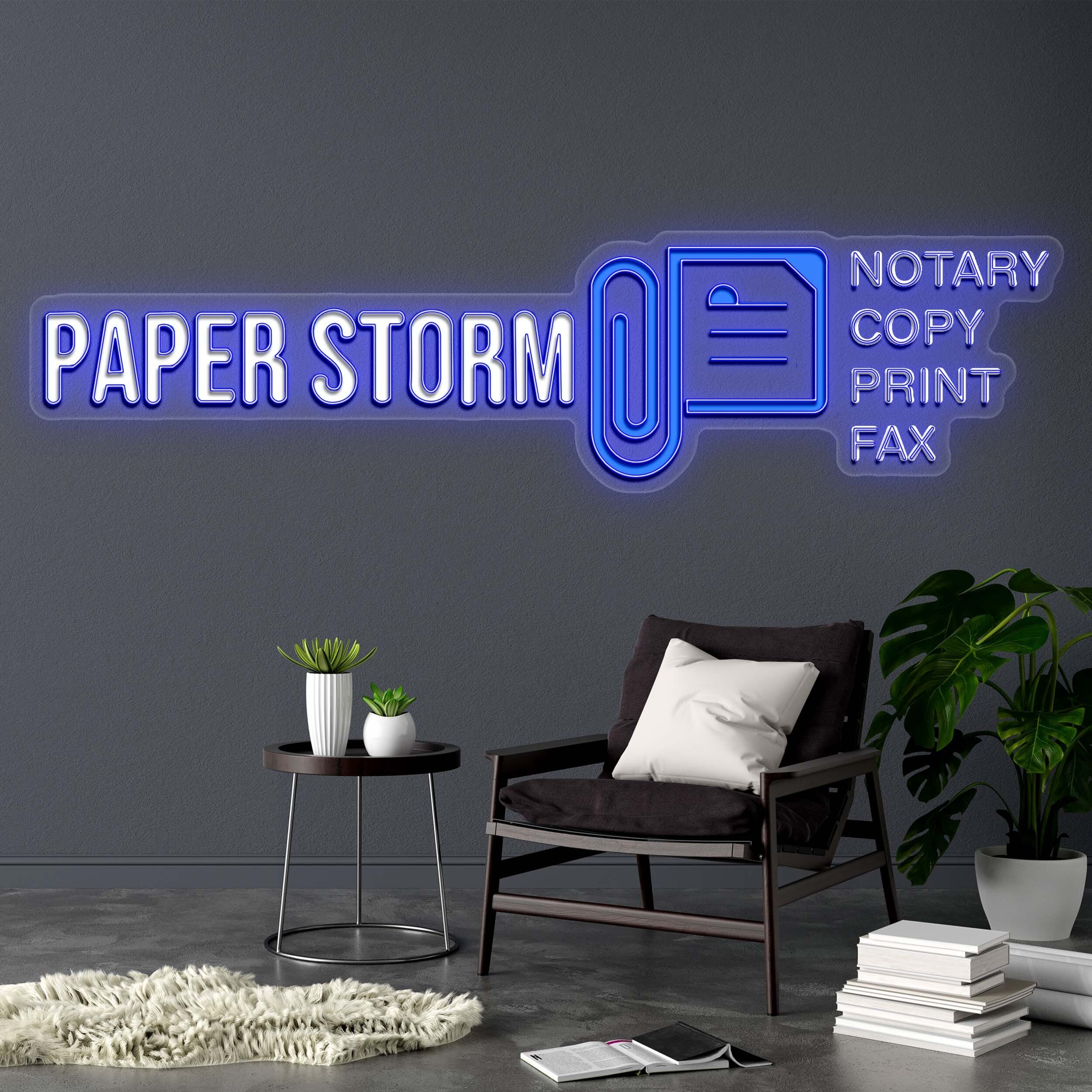 PAPER STORM (version 2) - Premium Neon Artwork