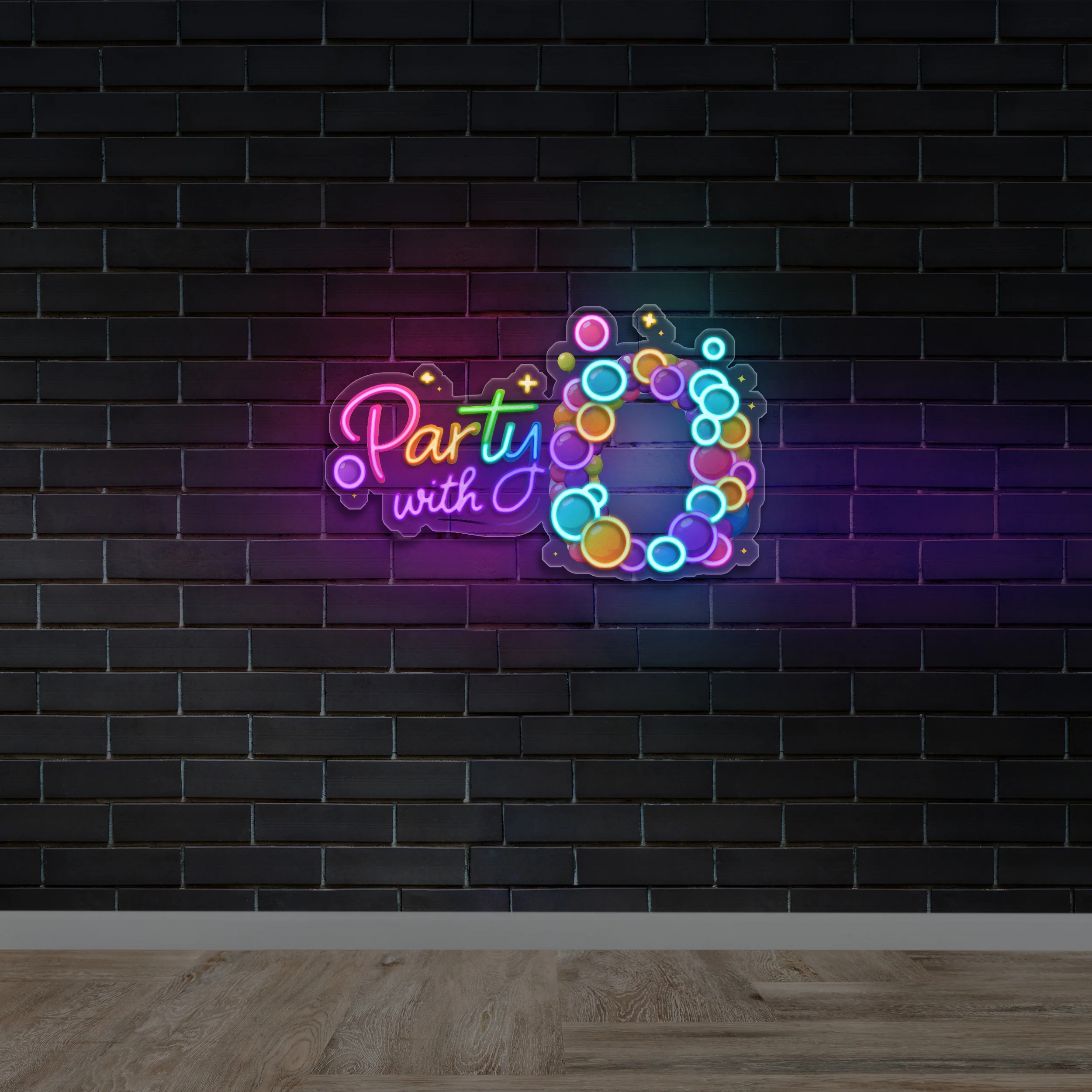 PARTY with O - Premium Neon Artwork