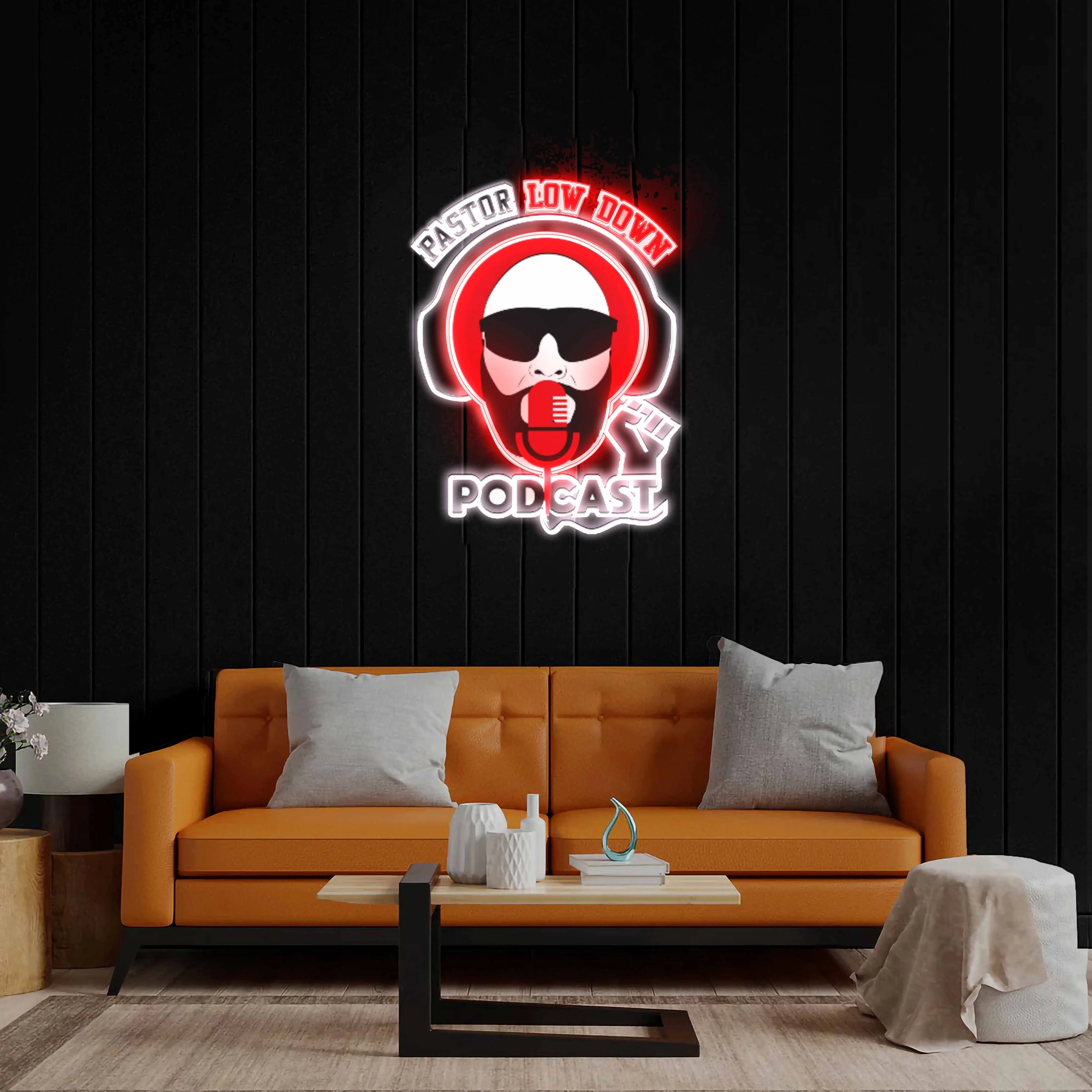 Pastor Low Down Podcast - Premium Neon Artwork