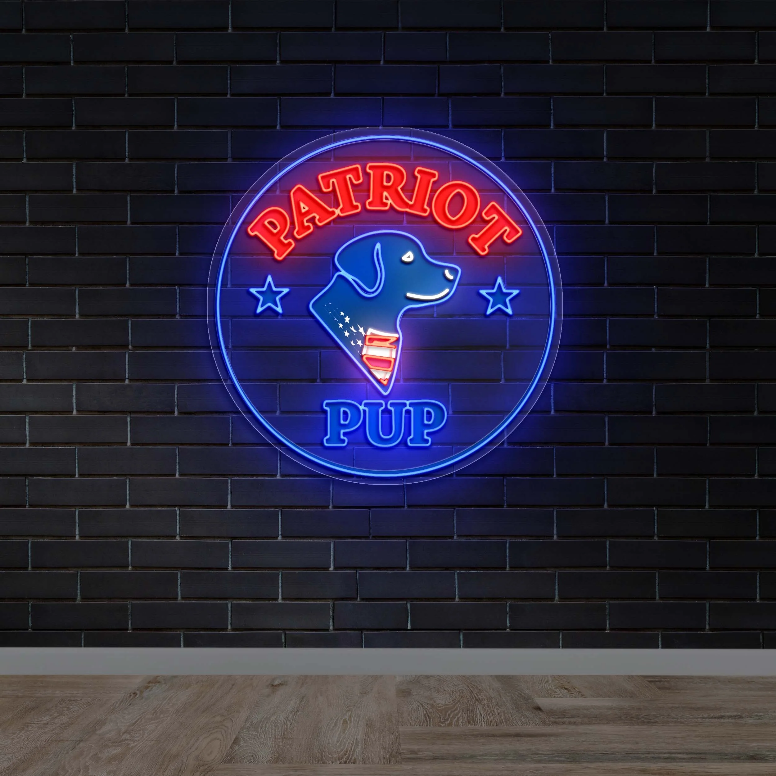 PATRIOT PUP - Premium Neon Artwork