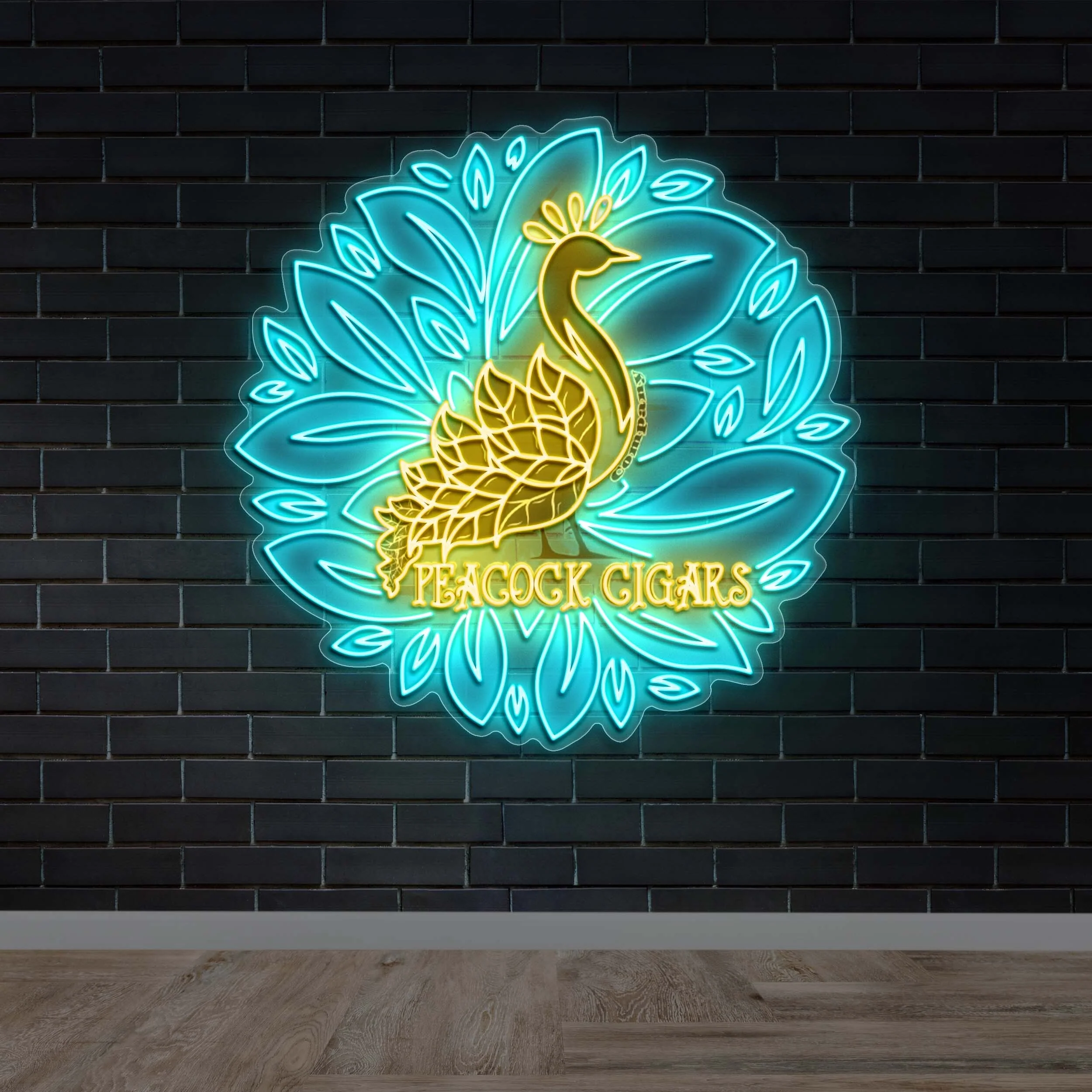 PEACOCK CIGARS - Premium Neon Artwork