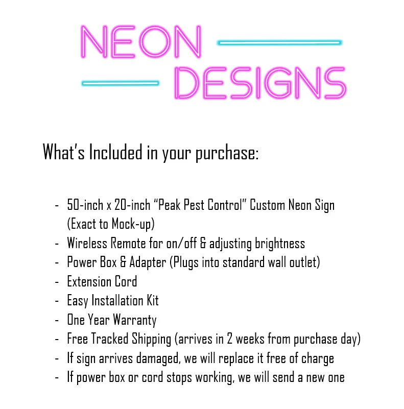 Peak Pest Control - Premium Neon Artwork - Image 2