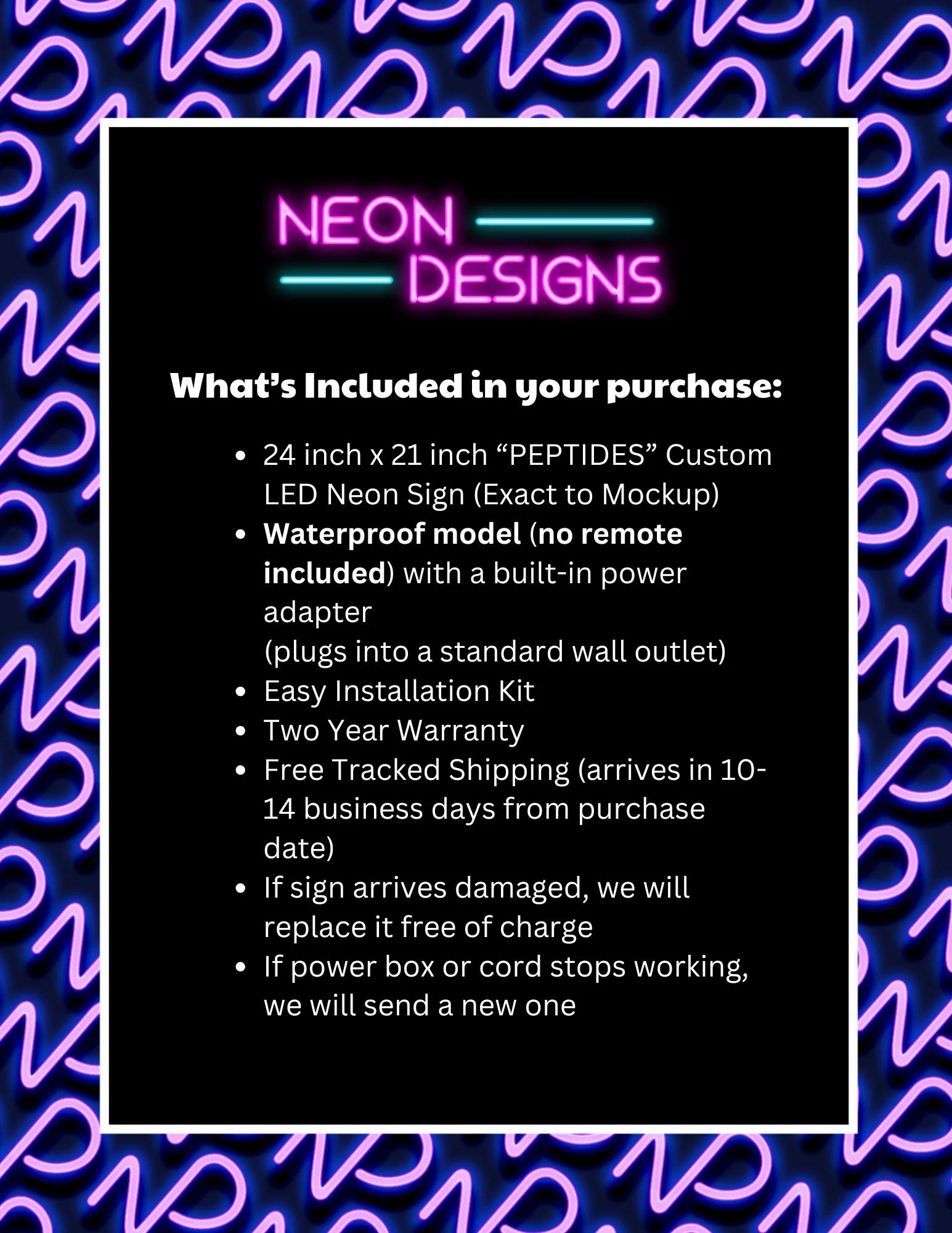 PEPTIDES - Premium Neon Artwork - Image 2