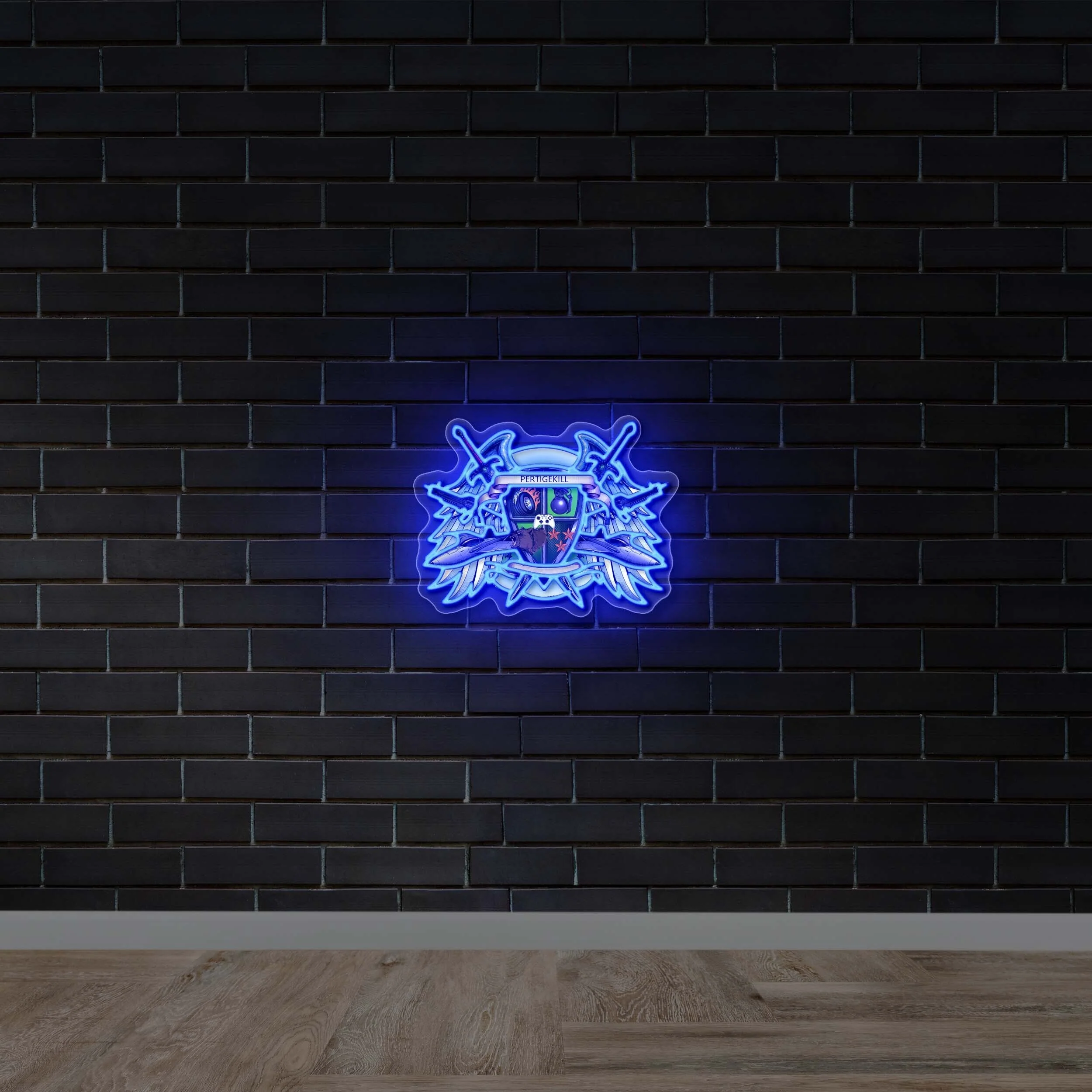 PERTIGRILL Gaming Logo - Premium Neon Artwork