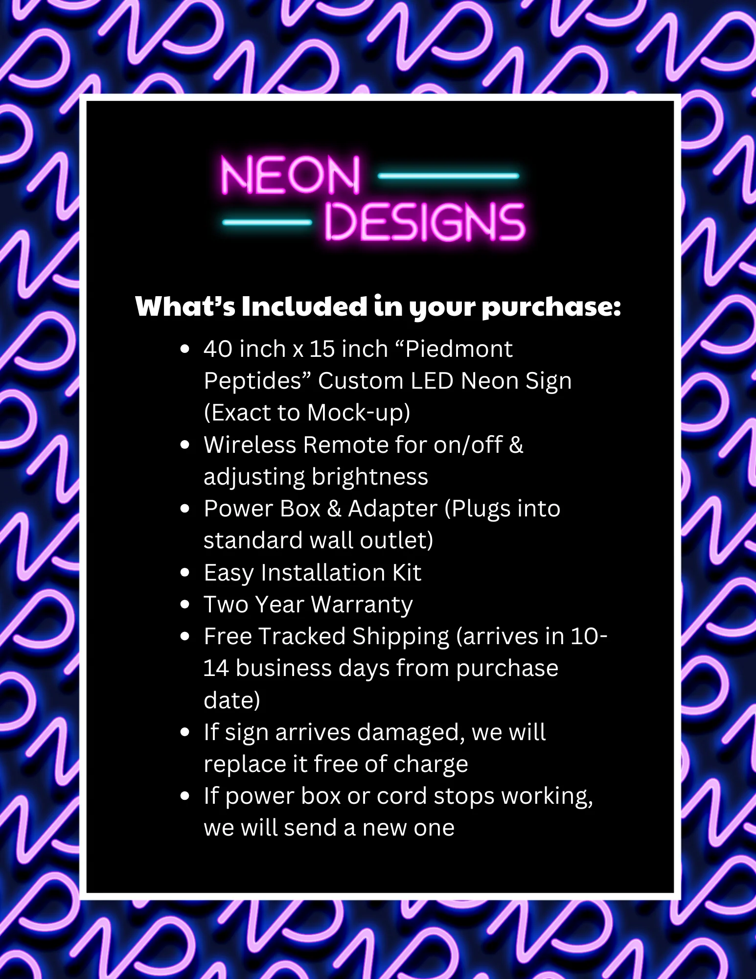 Piedmont Peptides - Premium Neon Artwork - Image 2