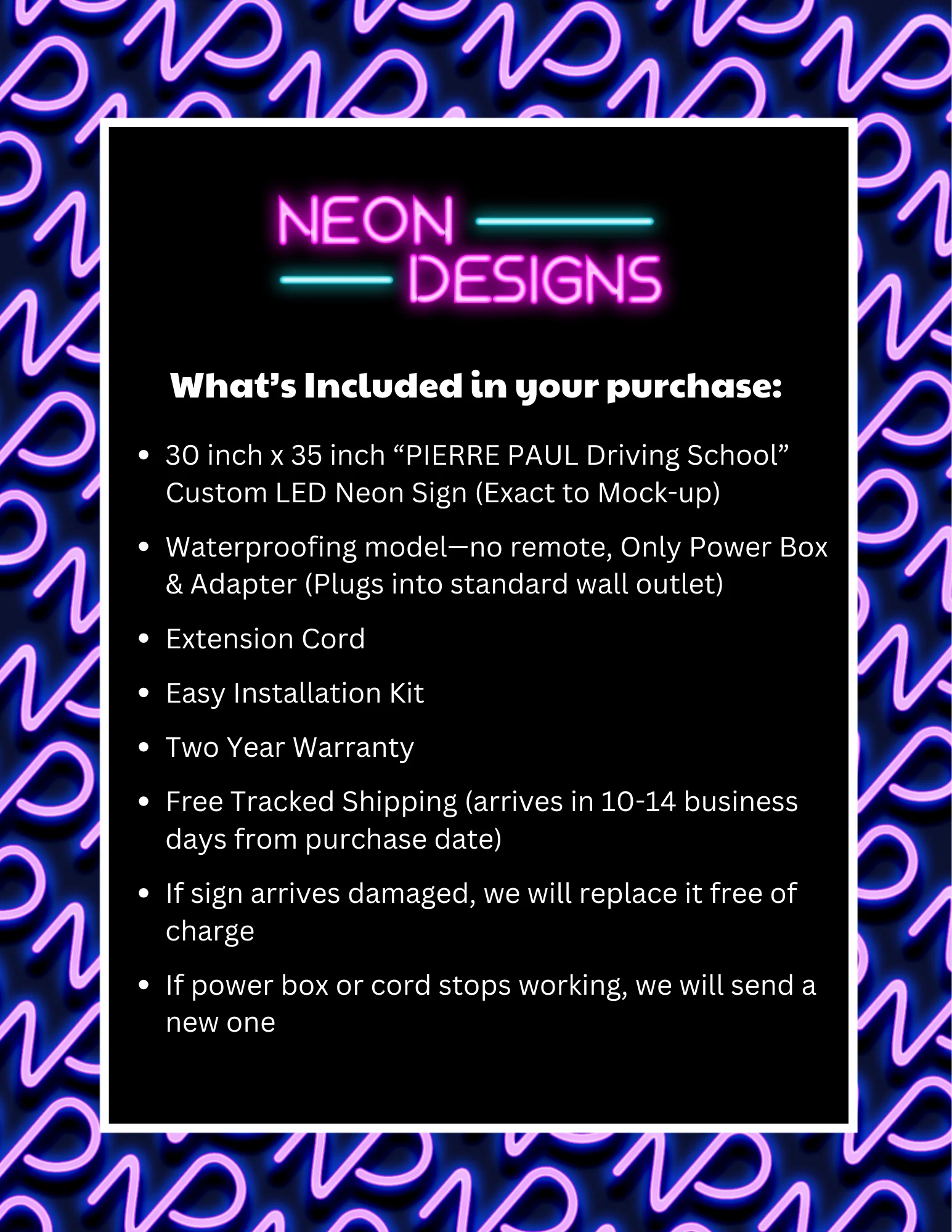 PIERRE PAUL Driving School - Premium Neon Artwork - Image 2