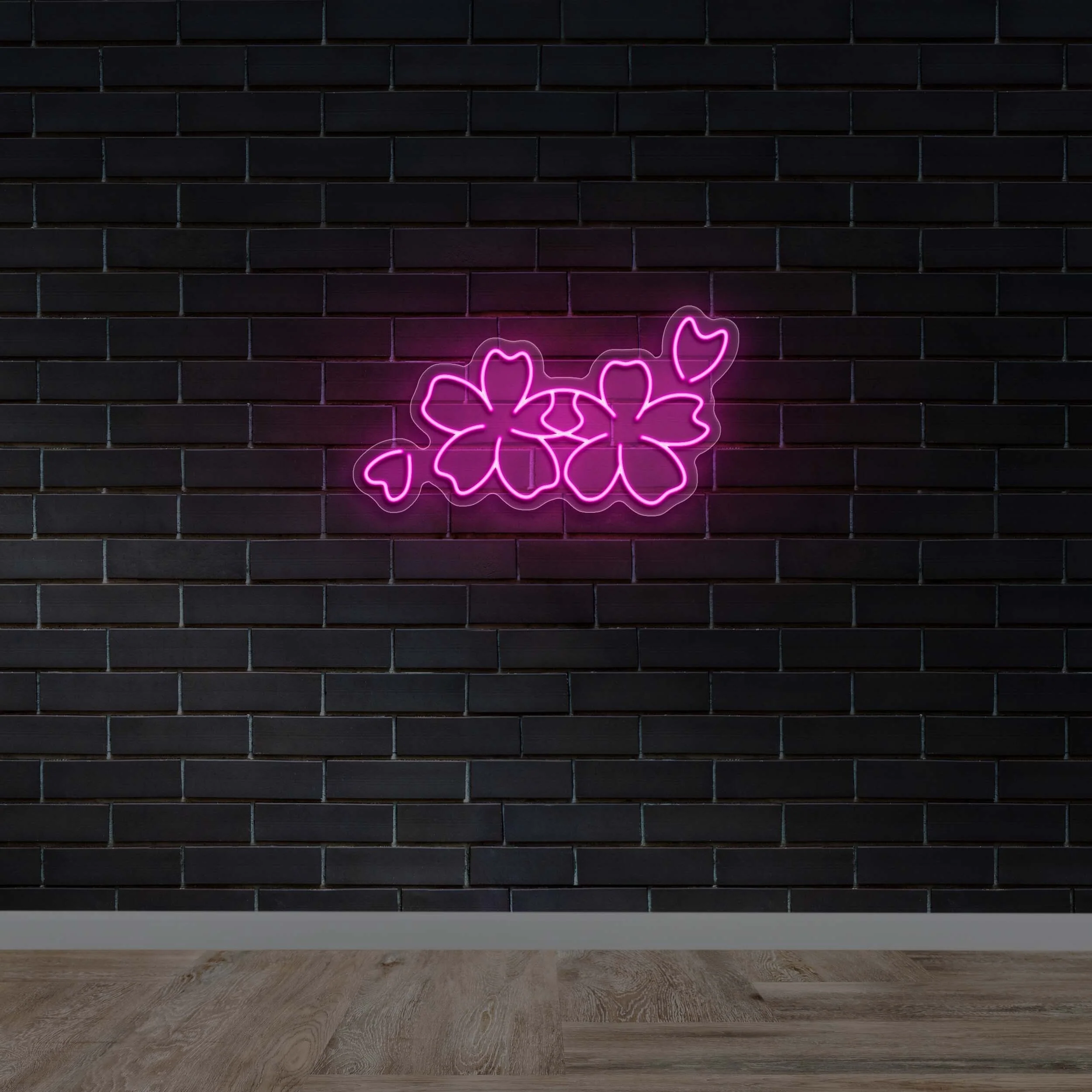 Pink Cherry Blossoms - Premium Neon Artwork